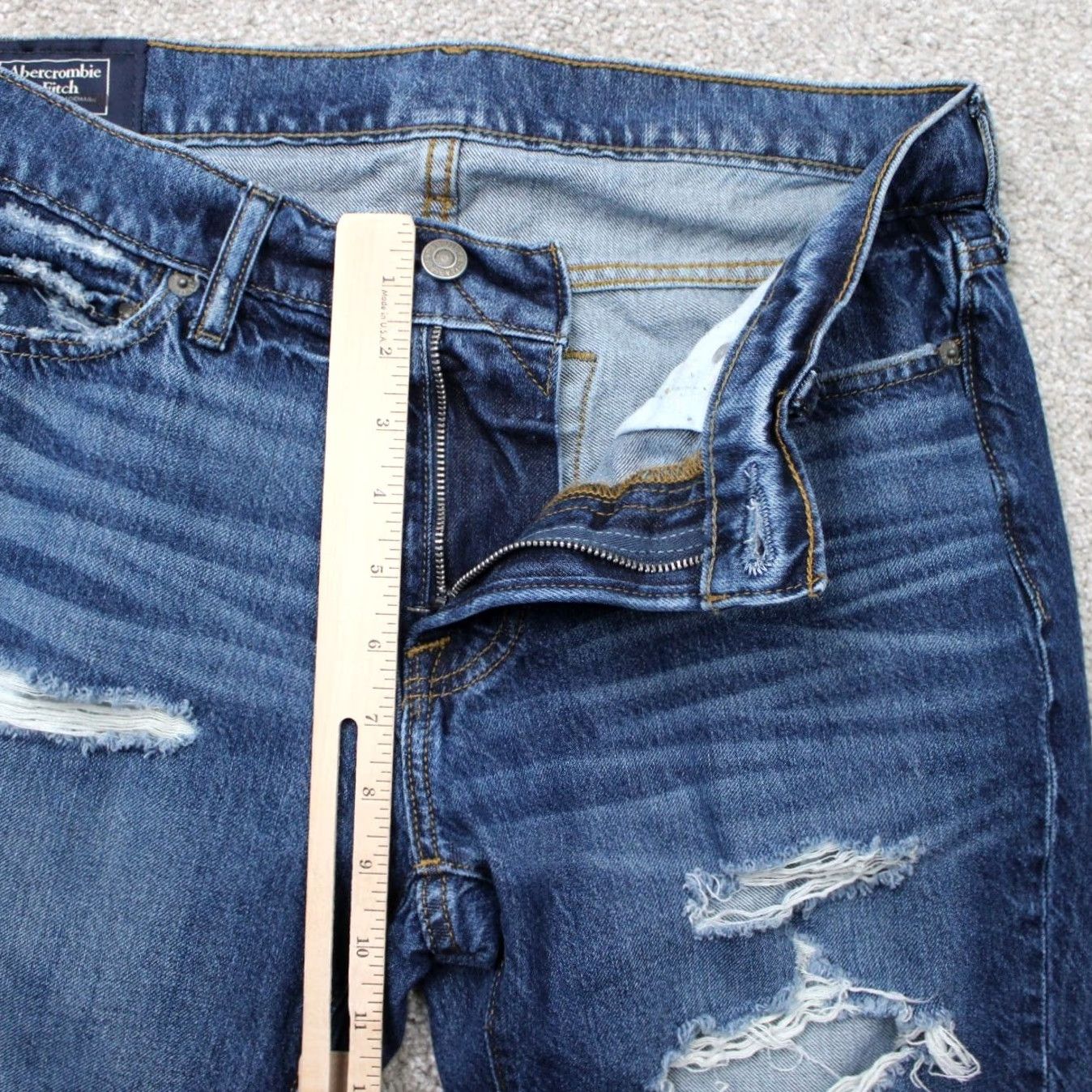 Abercrombie & Fitch Abercrombie & Fitch Jeans Mens 30x26 Blue Langdon Distressed Slim Fit Denim Shirt? Size US 30 / EU 46 - 7 Thumbnail