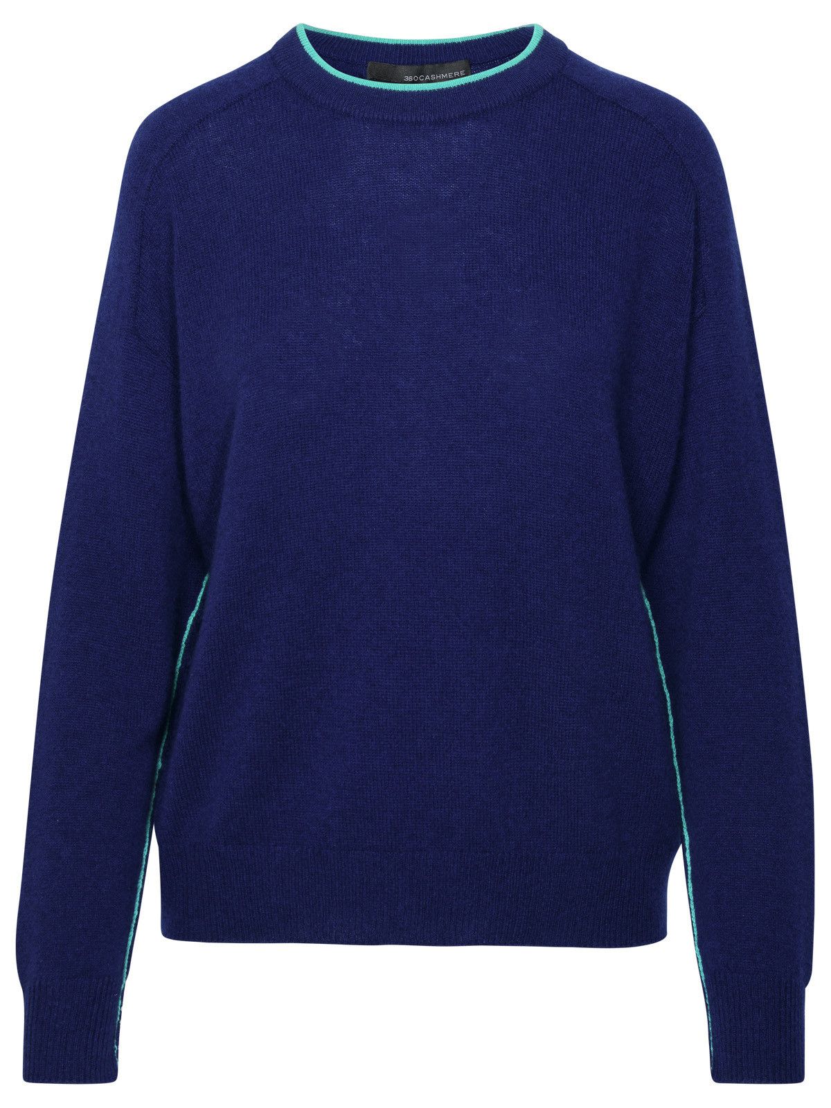 image of 360 Cashmere 'claude' Blue Cashmere Sweater in Navy, Women's (Size Small)