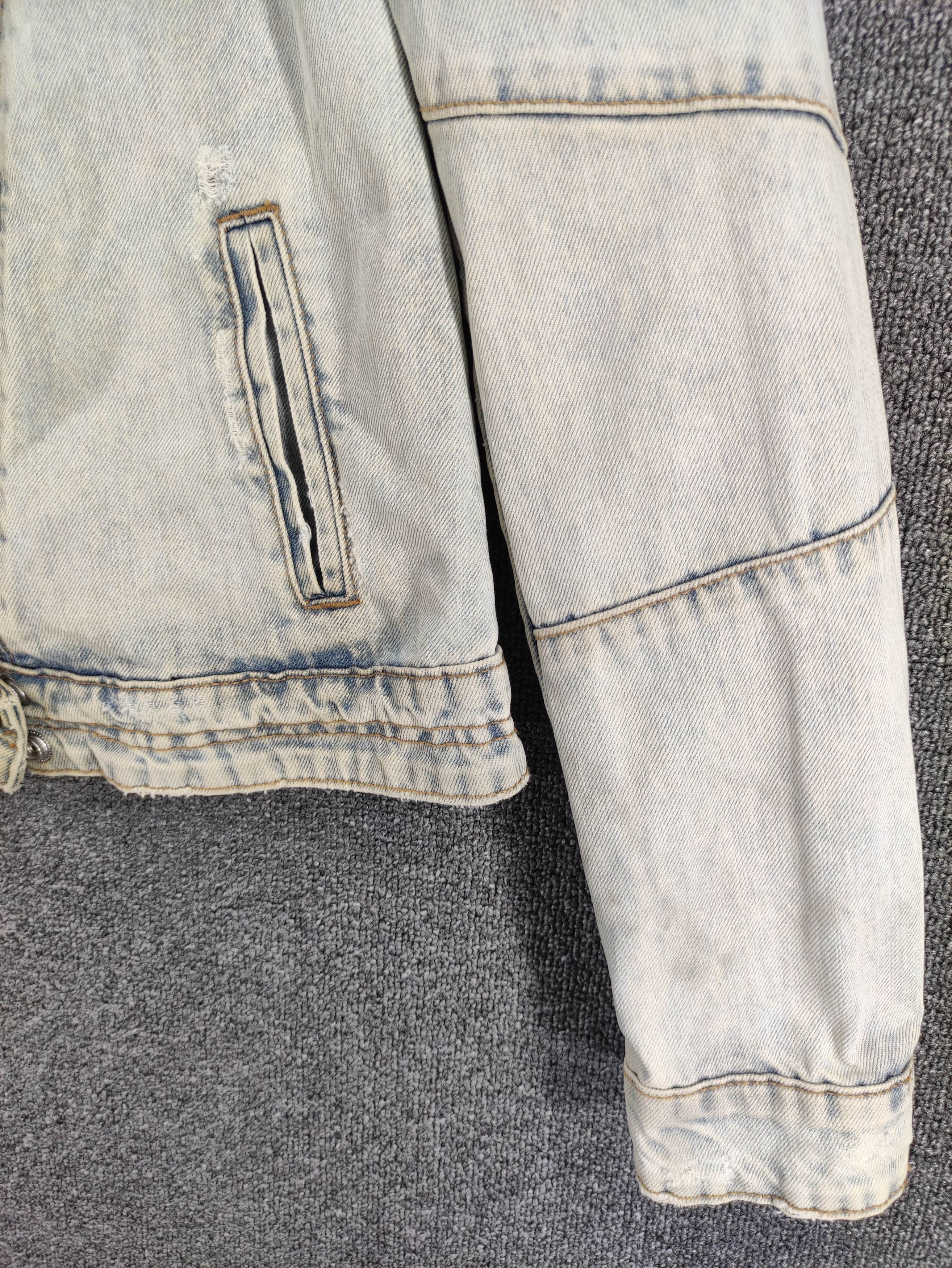 Zara Zara Trafalue Distressed Denim Jacket Zipper Size S / US 4 / IT 40 - 3 Thumbnail