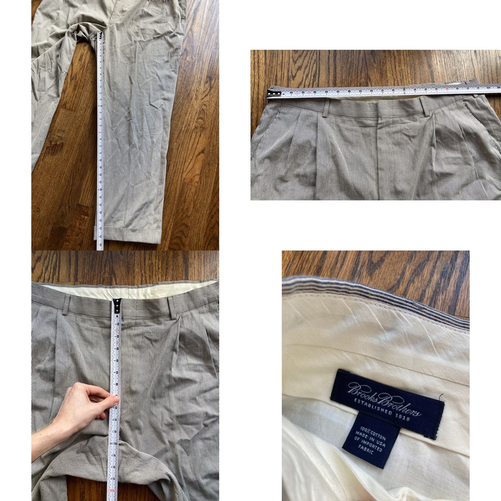 Brooks Brothers Brooks Brothers 2 Pieces Suit Mens 45R Jacket 38x30 Pants Stripe Cotton Multicolor Notch Lapel Two-Button Front Classic Mens Size 48R - 10 Thumbnail