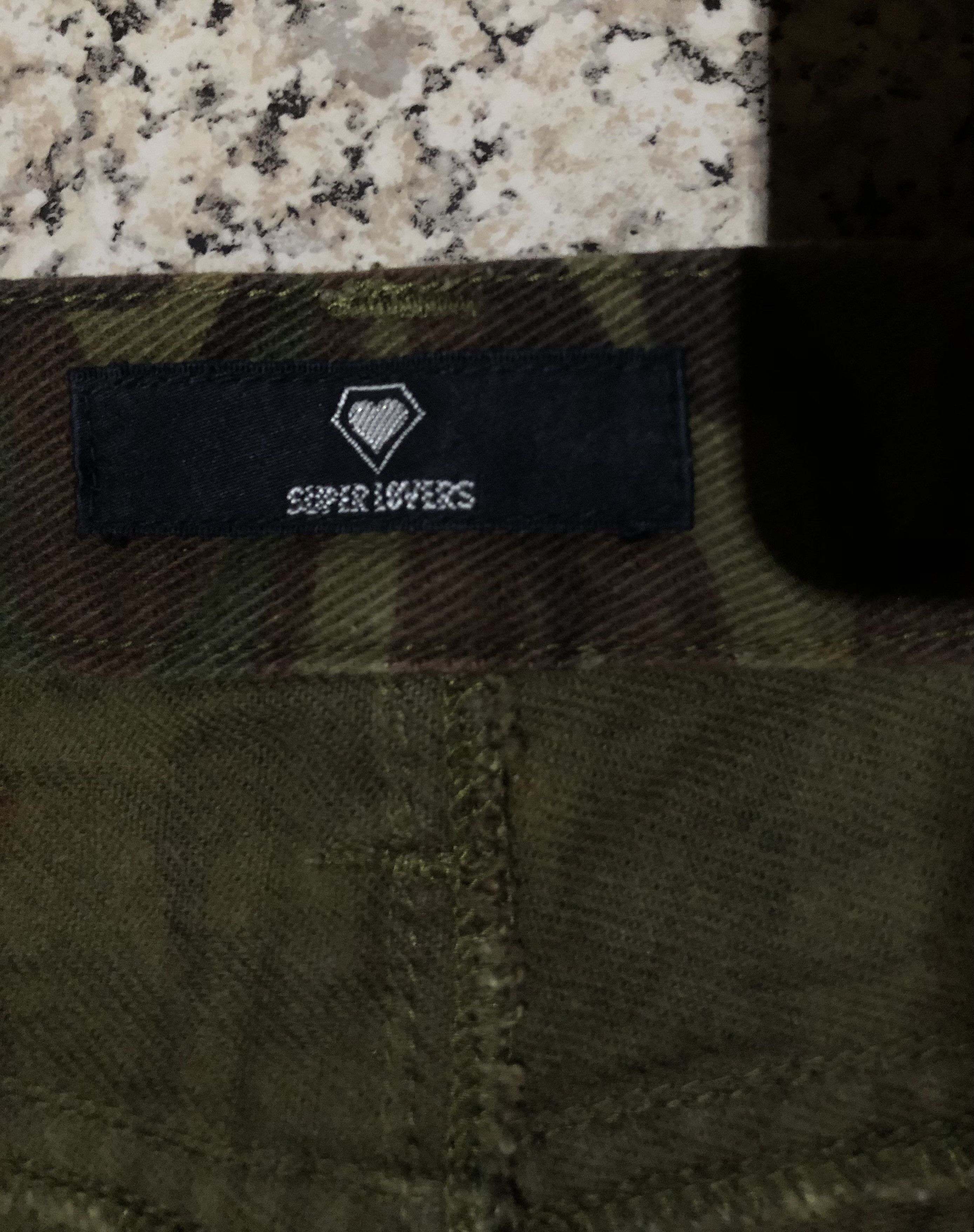 Japanese Brand Vintage Y2K SUPER LOVERS TOKYO "NEW WAVE" Camouflage Jeans Size 29" - 6 Thumbnail