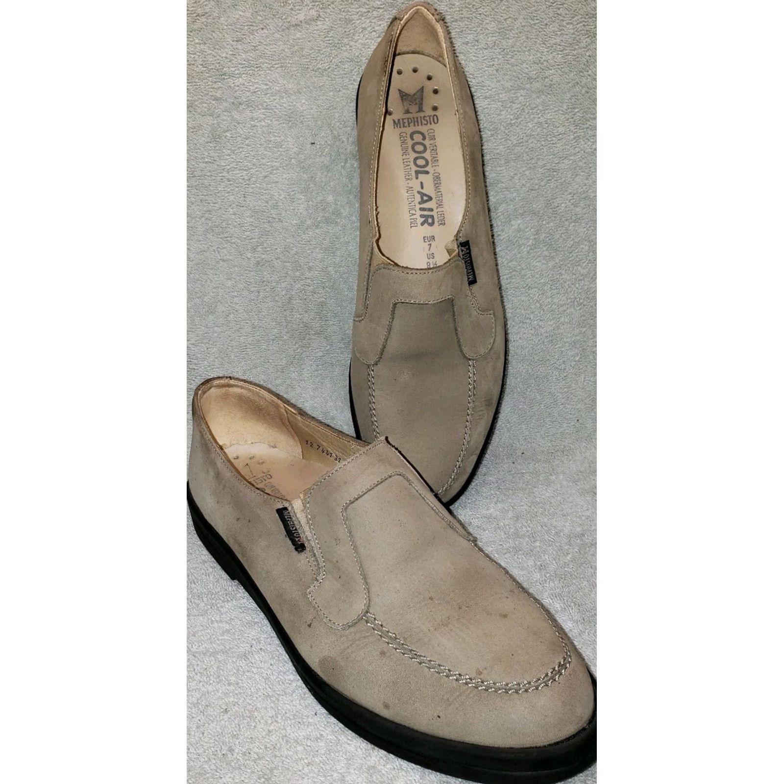Mephisto Mephisto Women's Loafer Slip-on Beige Suede 9.5M UK 7 US 9.5 EU 40 Casual Leather Insoles Air Cool Technology Flats/Moccasins Womens Size US 7 / IT 37 - 2 Thumbnail