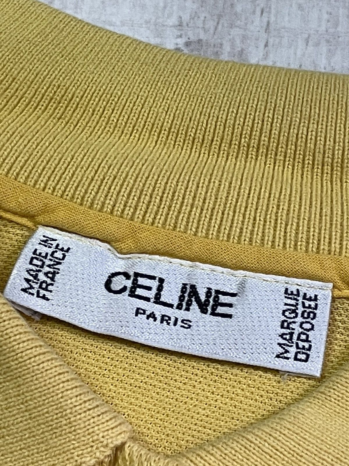 Celine Vintage Celine Yellow Polo T-Shirt Pocket Logo Size US M / EU 48-50 / 2 - 11 Thumbnail