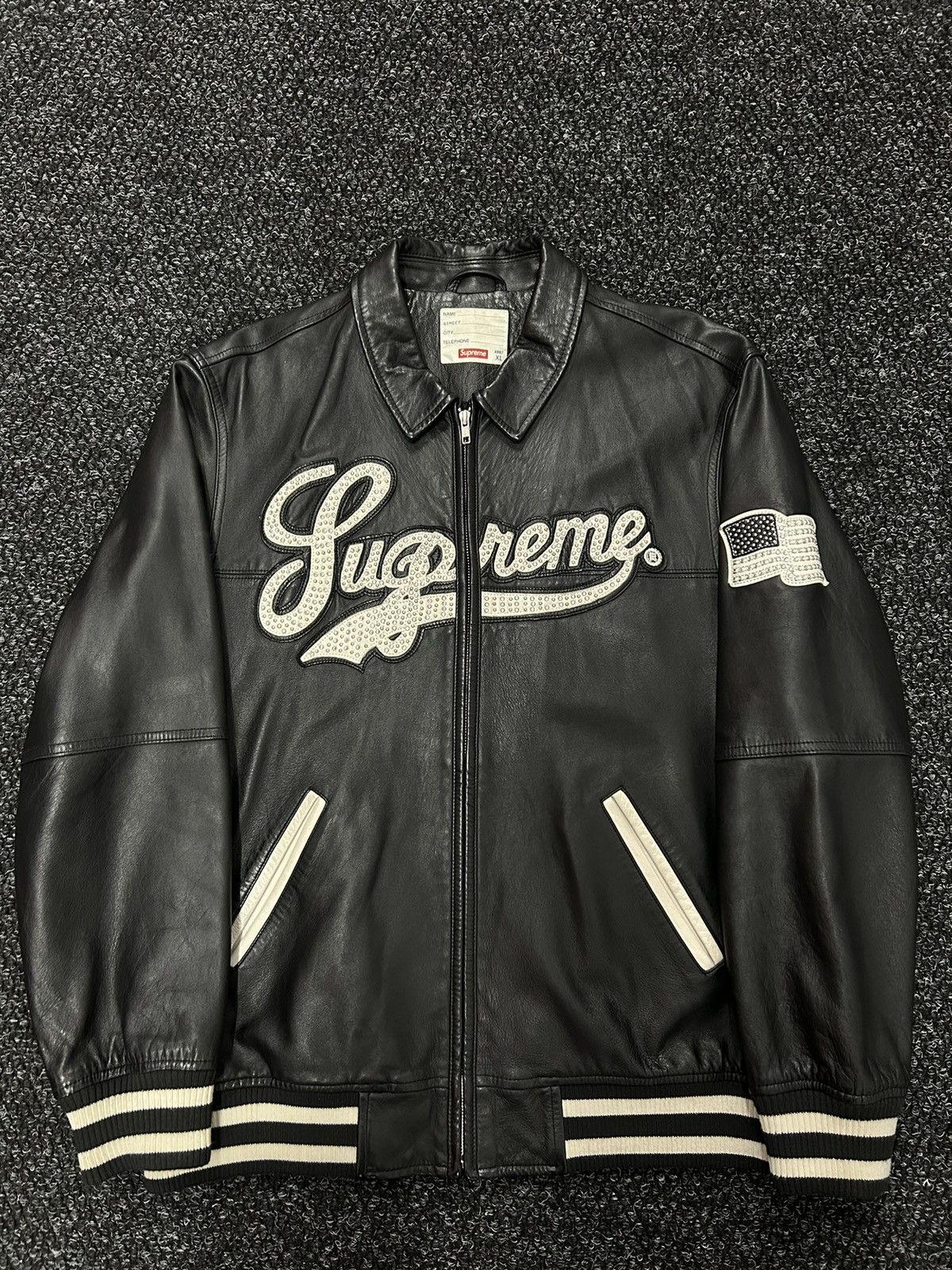 image of Supreme Uptown Studded Leather Jacket in Black, Men's (Size XL)