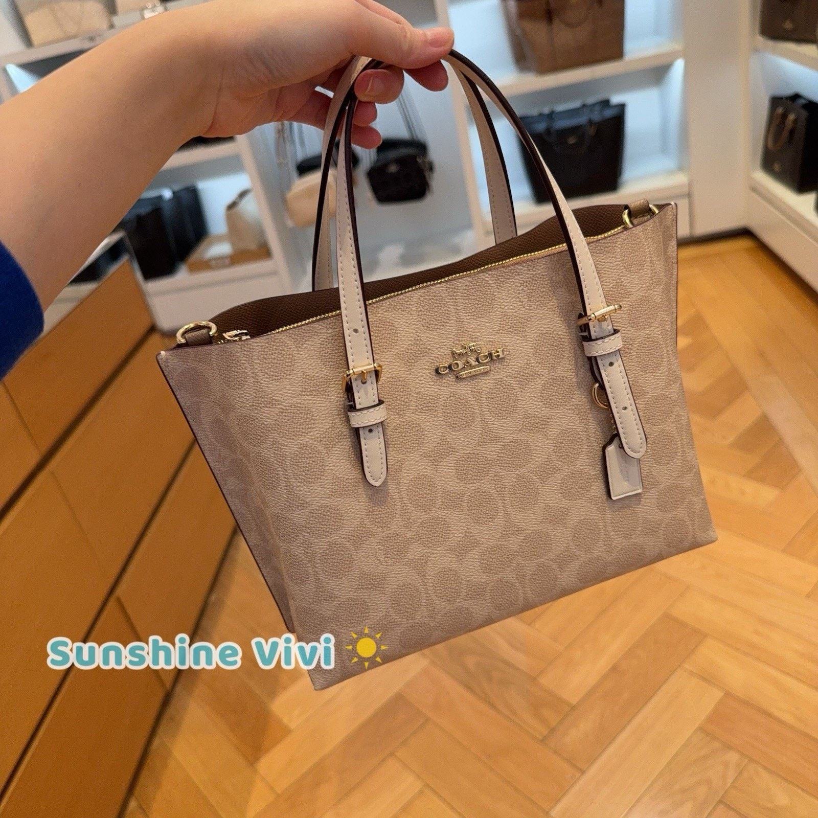 Coach NWT Coach Mollie Tote 25 in Crossbody CV965 Gold/Sand/Chalk Size ONE SIZE - 4 Thumbnail
