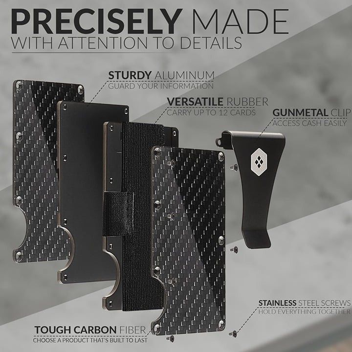Other Slim Card Holder Wallet for Men- Carbon Fiber, RFID Blocking Size ONE SIZE - 6 Thumbnail
