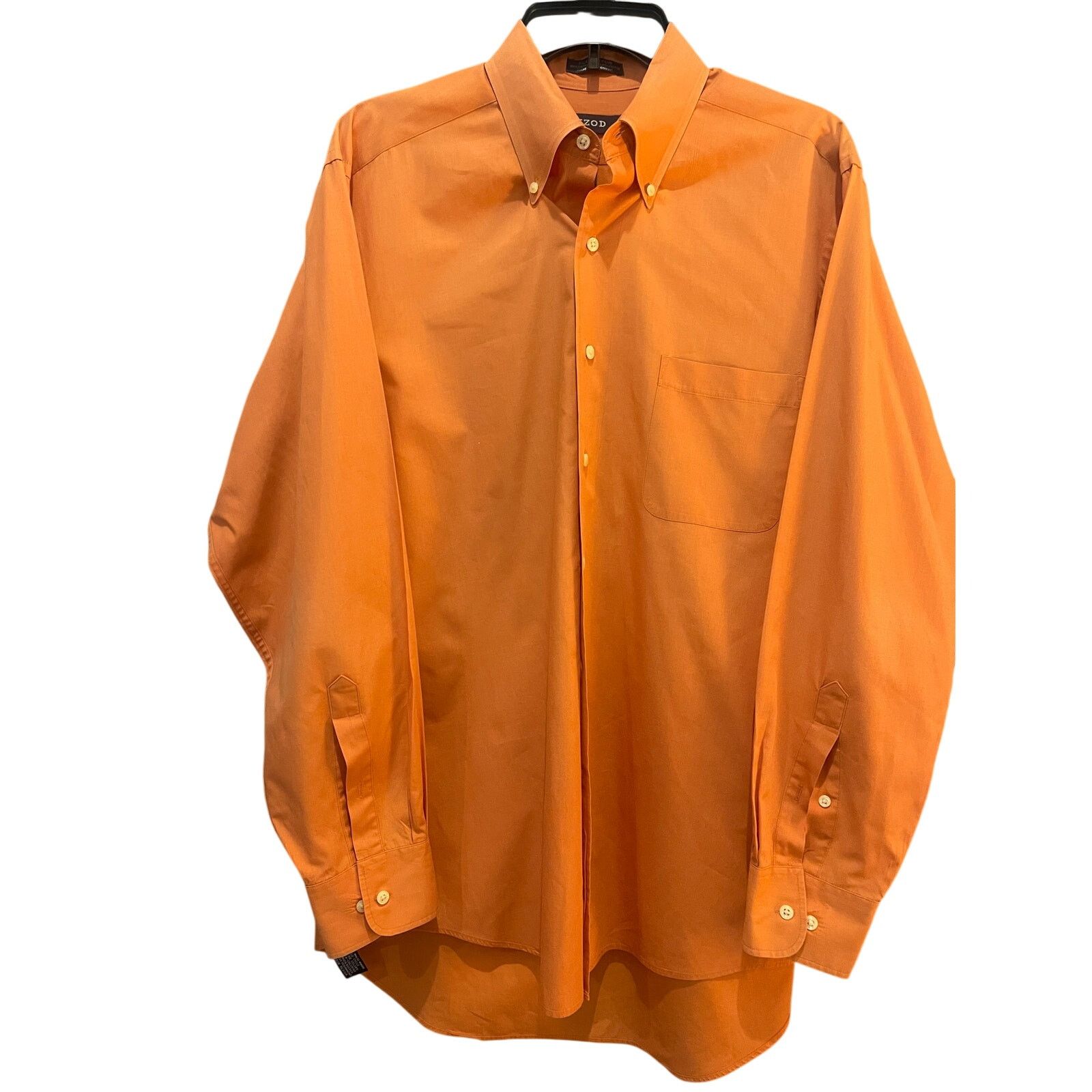 Izod IZOD Orange Button Down Shirt Large 16 34/35 Long Sleeve Size US L / EU 52-54 / 3 - 3 Thumbnail