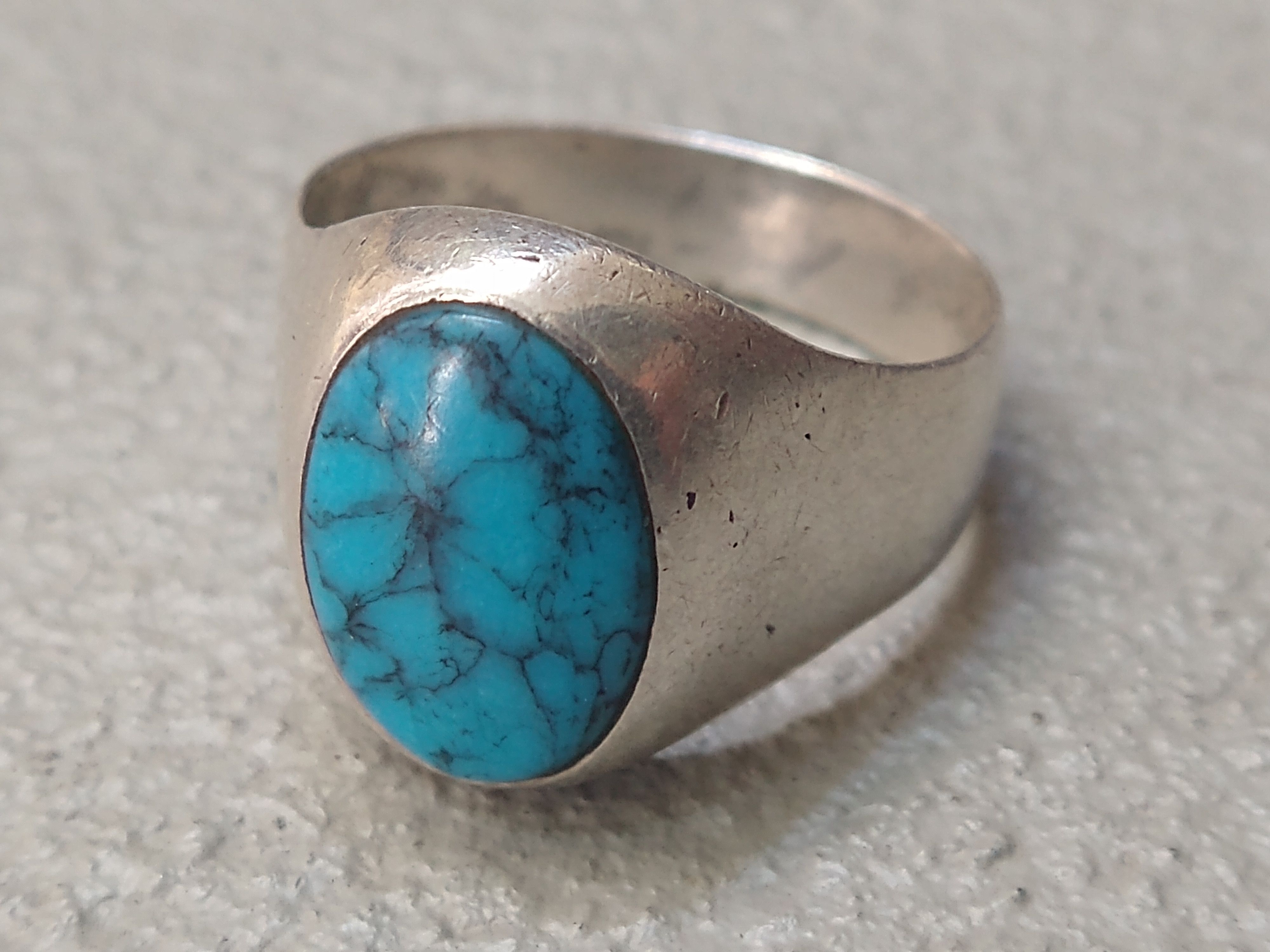 Other Vintage Sterling Silver Ring 12.25 Faux Turquoise Howlite Size ONE SIZE - 4 Thumbnail