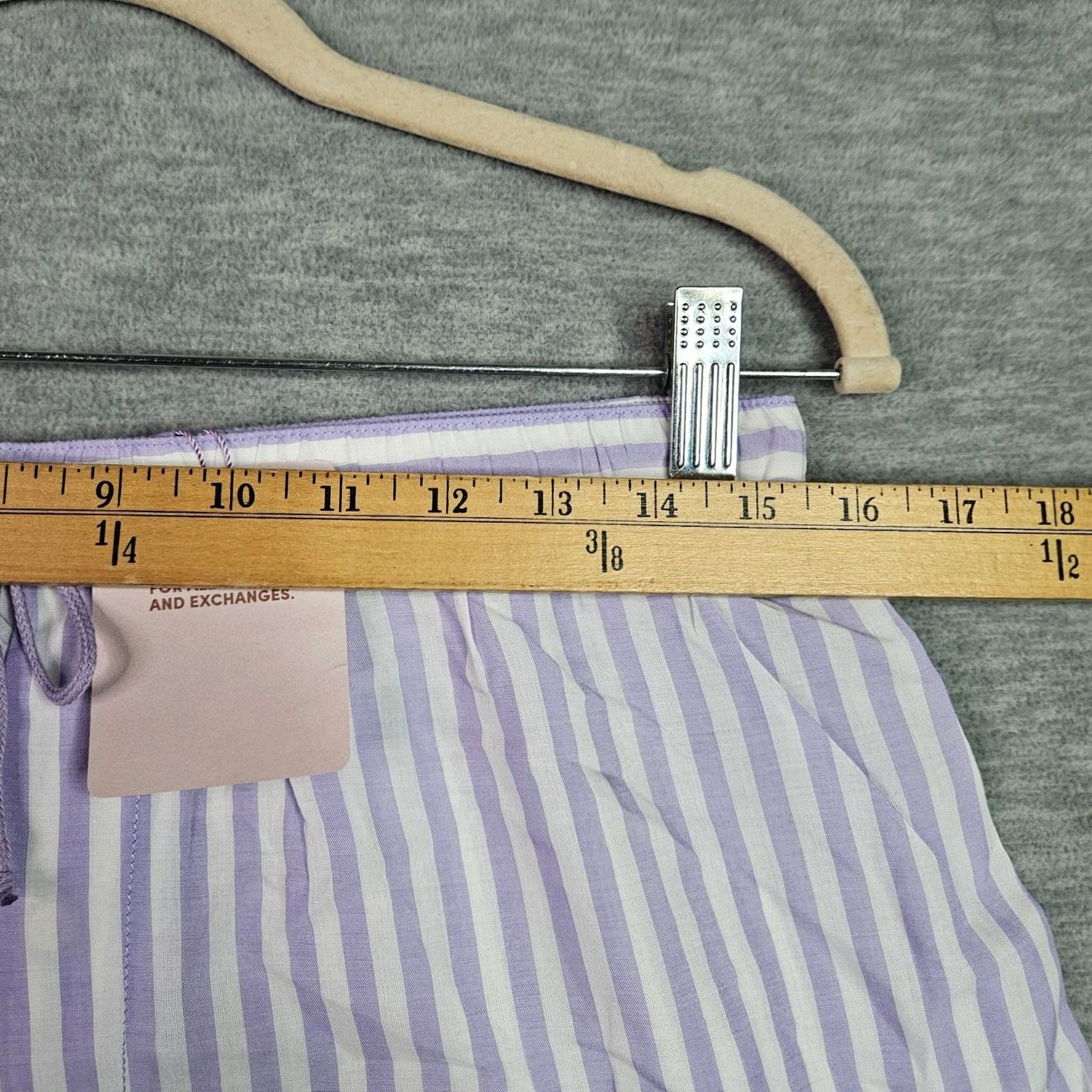 Vintage Savage X Fenty Women Striped Pajama Sleep Shorts L Purple Targeted Drawstring Lounge Shorts Nightwear Size 36" / US 14 / IT 50 - 3 Thumbnail