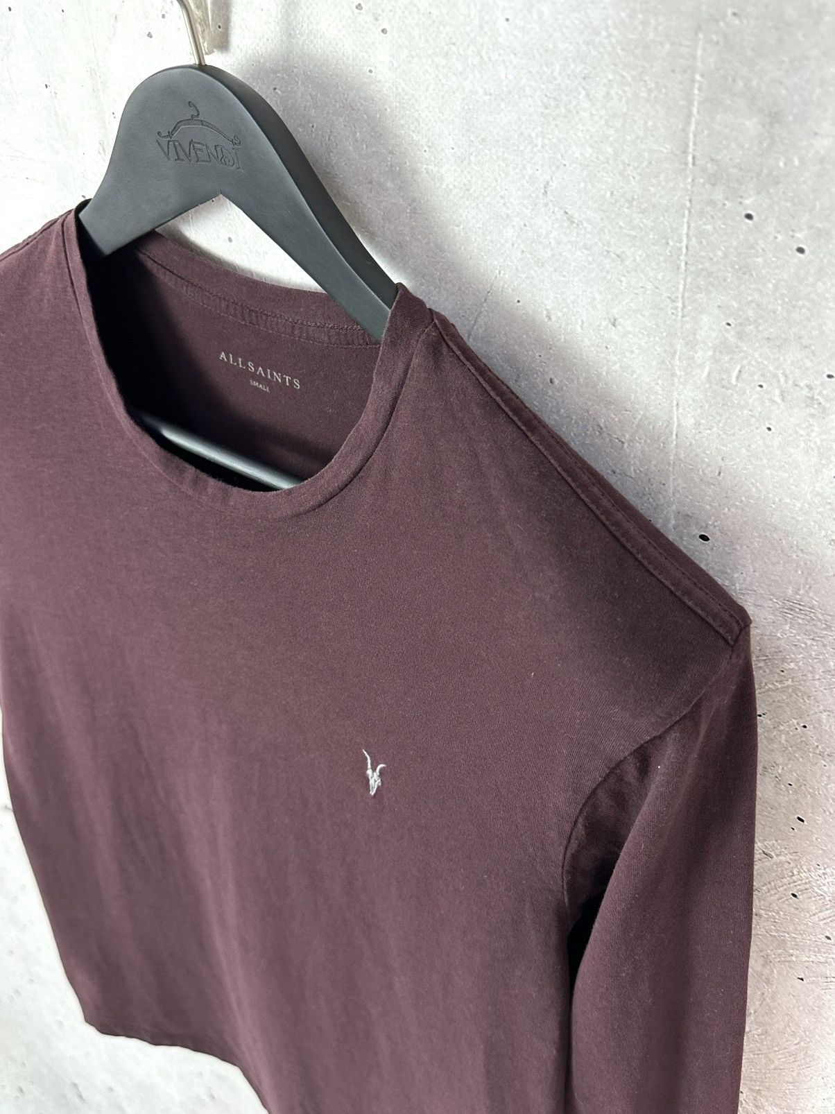 Allsaints Allsaints Brace Crew Neck Cotton Burgundy Men’s Long Sleeve Size US S / EU 44-46 / 1 - 4 Thumbnail