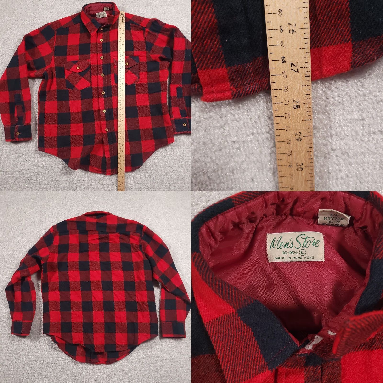 Sears VINTAGE Sears Buffalo Plaid Flannel Shirt Red Black Mens L Size US L / EU 52-54 / 3 - 8 Thumbnail