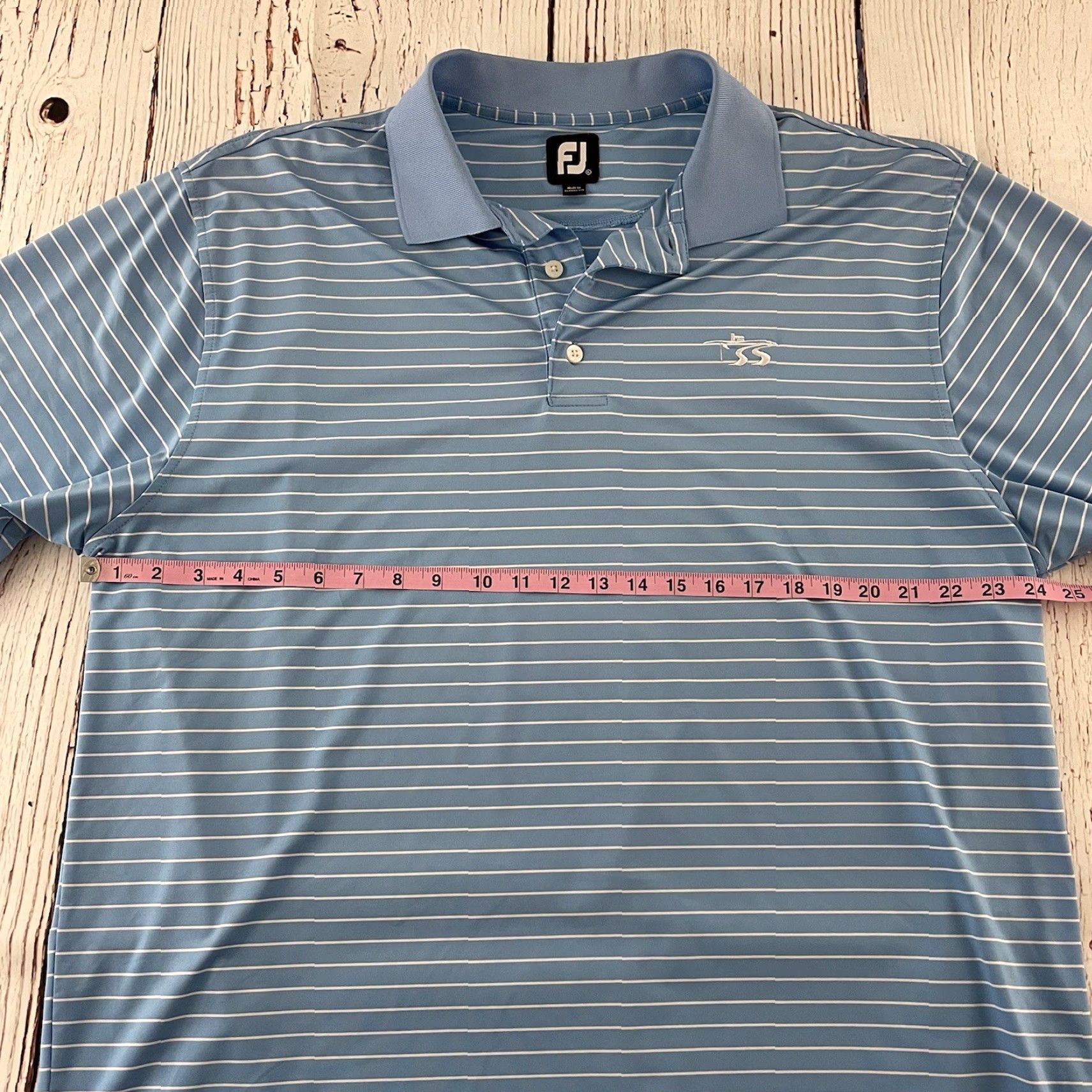 Footjoy FootJoy Short Sleeve Striped Button-Up Golf Polo Shirt Men's XL Blue White Size US XL / EU 56 / 4 - 4 Thumbnail