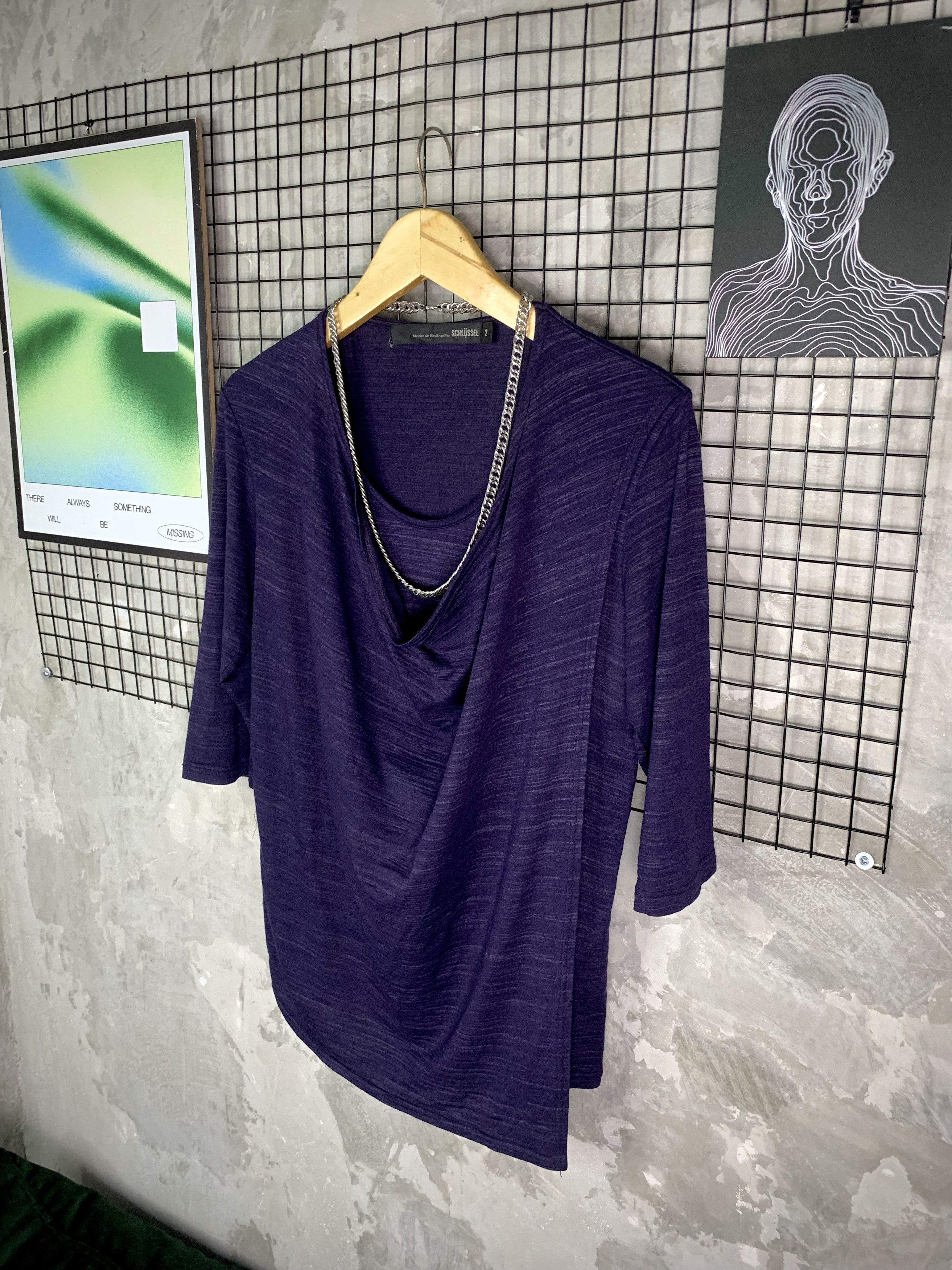 Schlussel Schlussel Goth Asymmetric Draped Cowl Neck LongSleeve Size US S / EU 44-46 / 1 - 2 Thumbnail