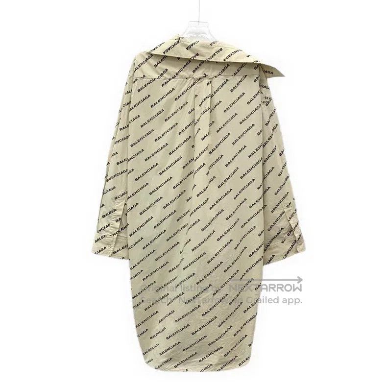 Balenciaga Balenciaga Khaki logo lettering print cotton long-sleeve a Size XXS / US 00 / IT 34 - 2 Thumbnail