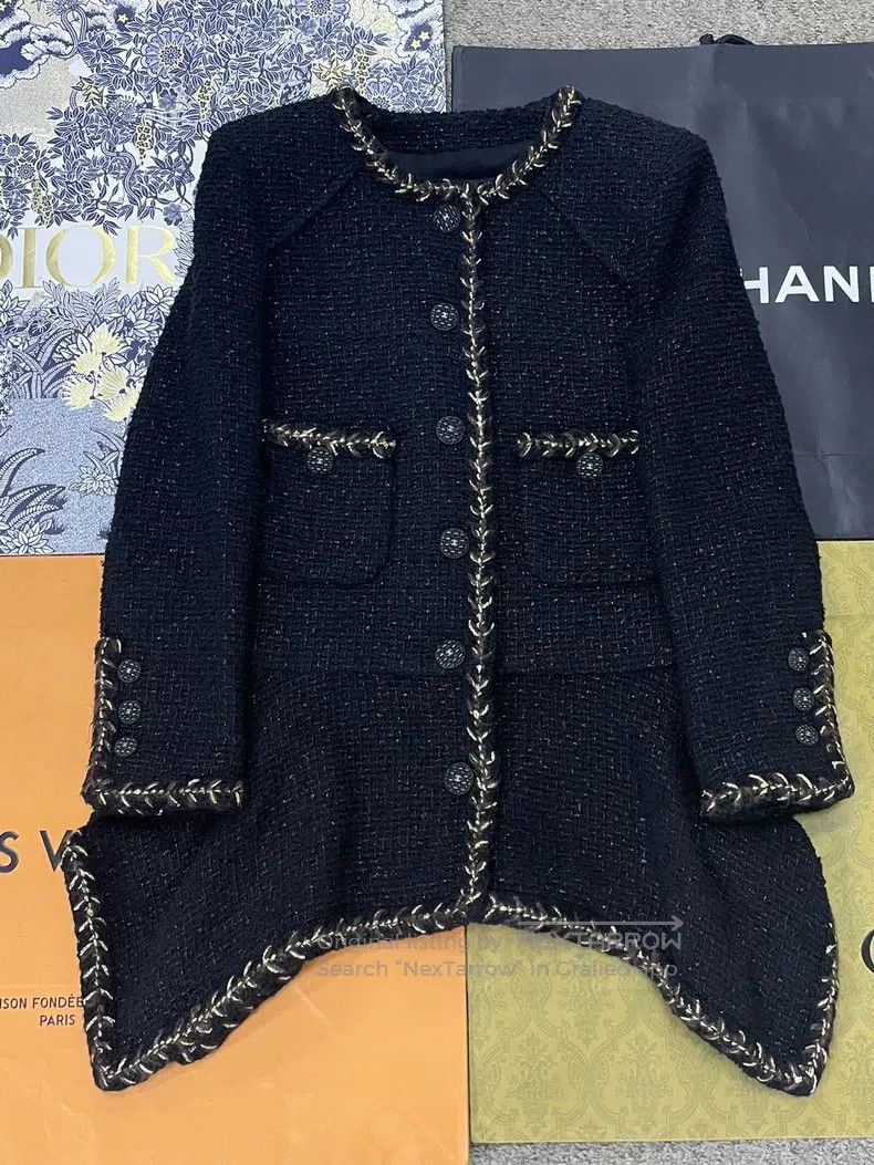 Chanel Chanel Forest series irregular hem black and gold dress ja Size XXS / US 00 / IT 34 - 1 Thumbnail