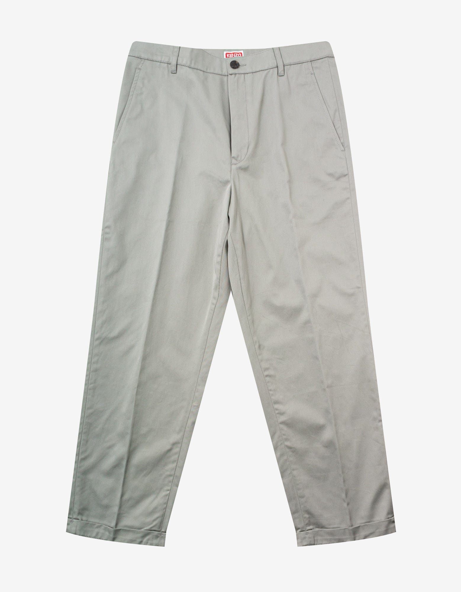 image of Kenzo Grey Chino Trousers in Black, Men's (Size 30)