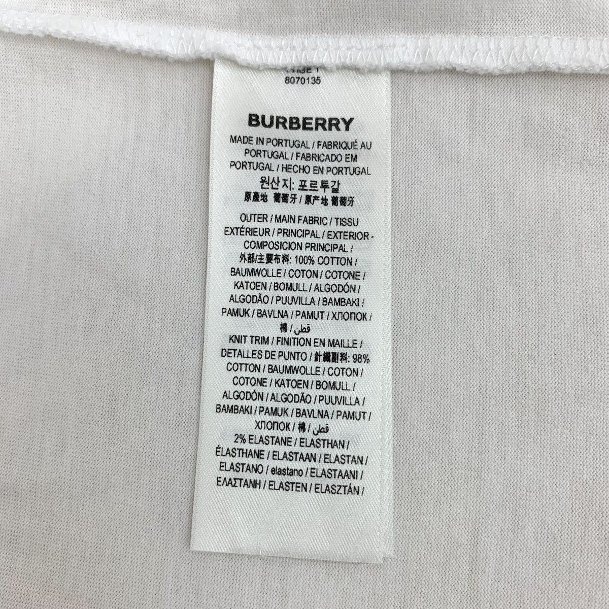 Burberry Burberry White Logo Letter Print Cotton Short Sleeve T-Shirt Size US XL / EU 56 / 4 - 6 Thumbnail