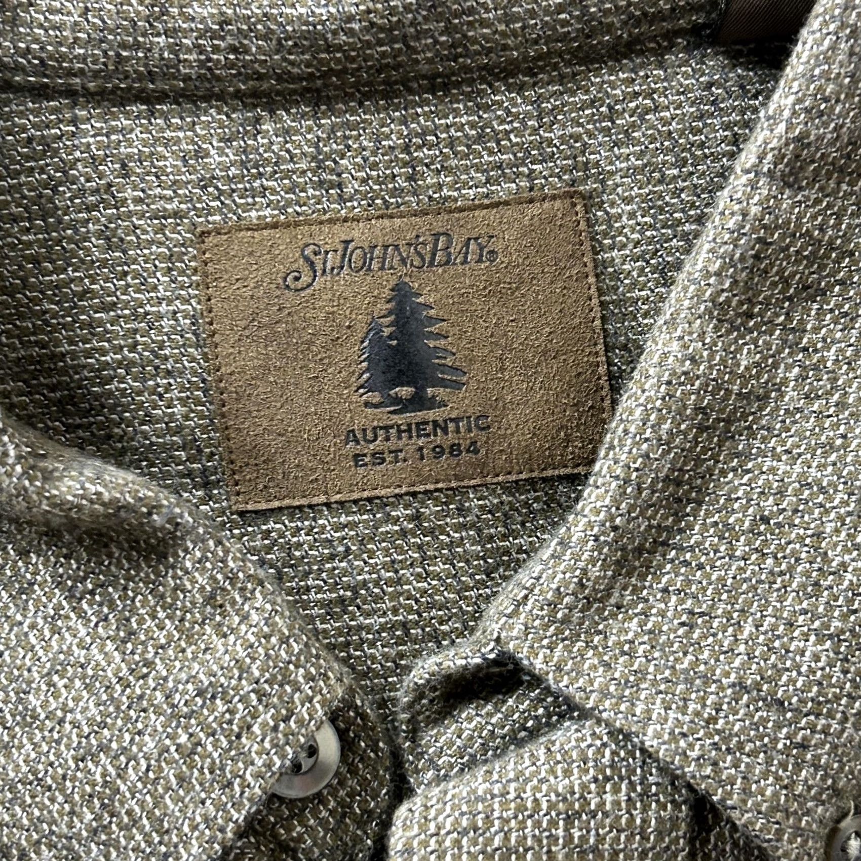 Vintage St. John's Bay Shirt Mens 2XLT Brown Tweed Long Sleeve Button Up Casual Workwear Size US XXL / EU 58 / 5 - 3 Thumbnail