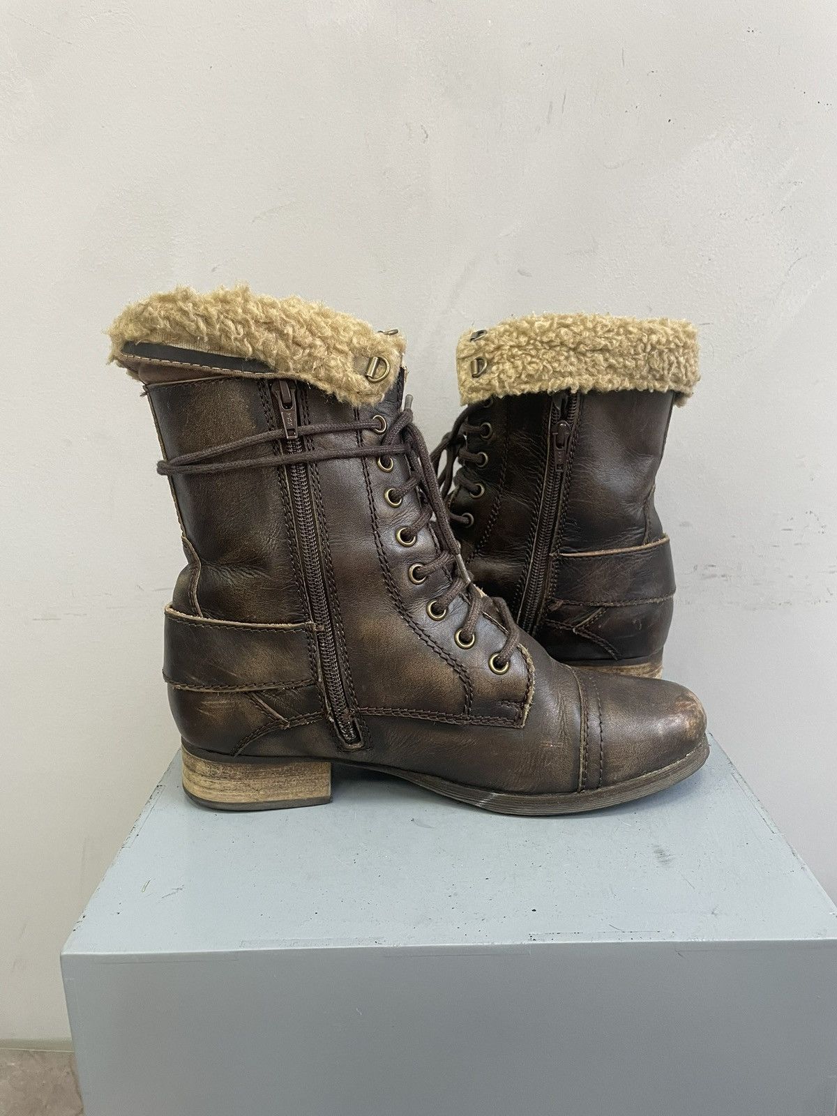 Undercover Guidi style brown lace up combat boots vintage biker Y2K Size US 7.5 / EU 40-41 - 9 Thumbnail