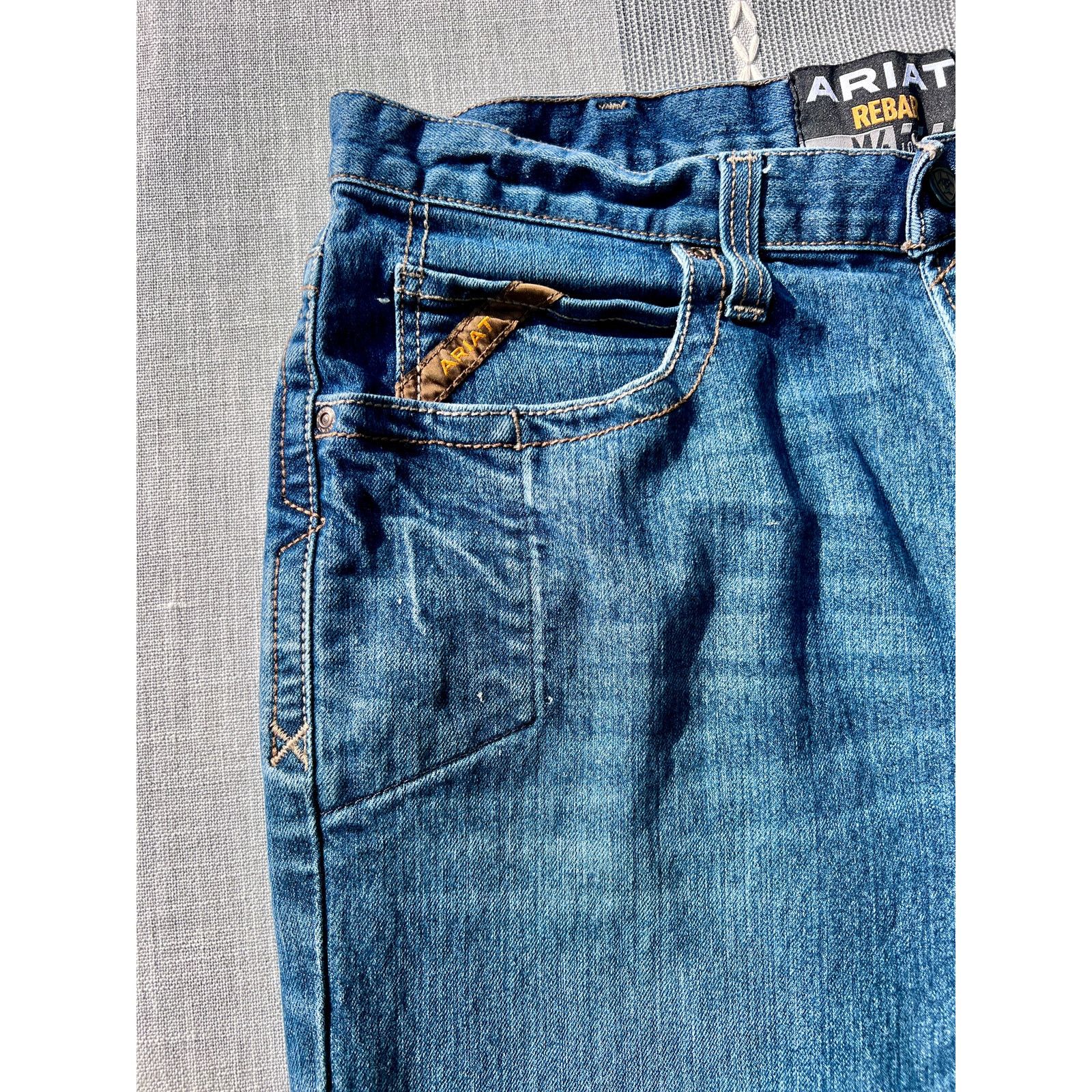 Ariat Men's Ariat Rebar M4 Low Rise Bootcut jeans 35x32 True 33x30 Size US 35 - 2 Thumbnail