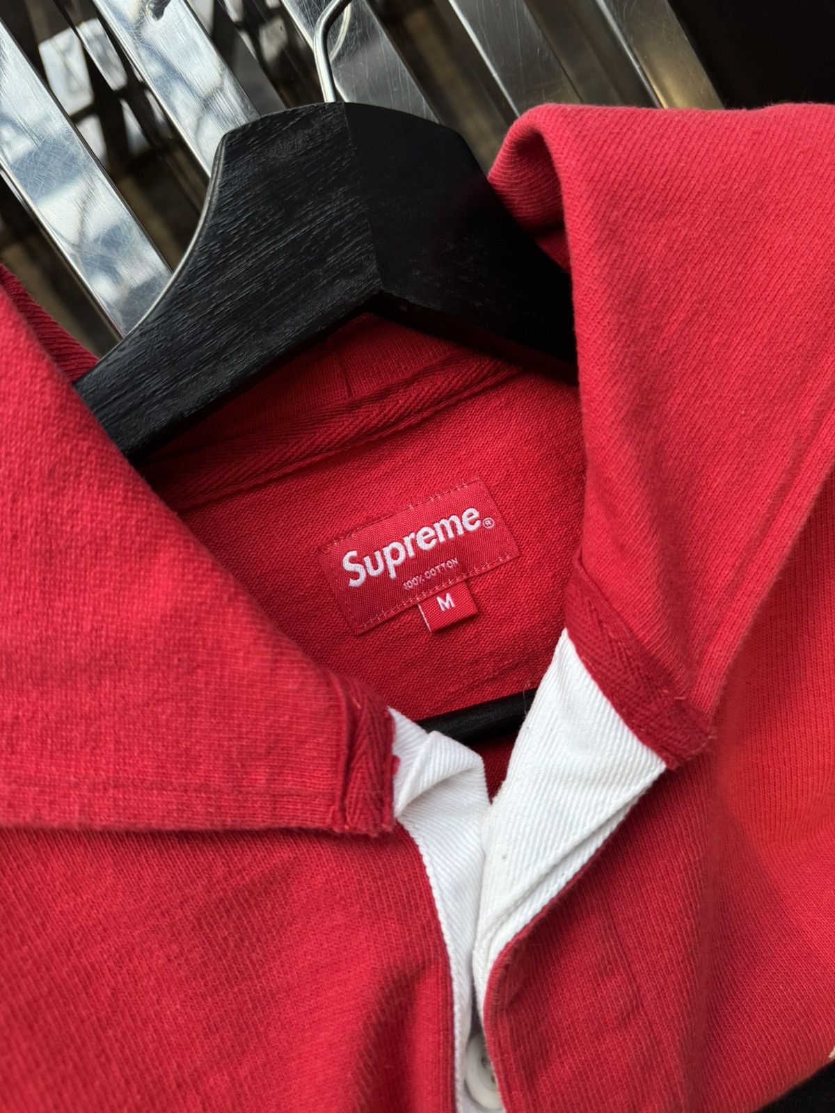 Supreme Supreme arabic logo hooded rugby shirt Size US M / EU 48-50 / 2 - 4 Thumbnail