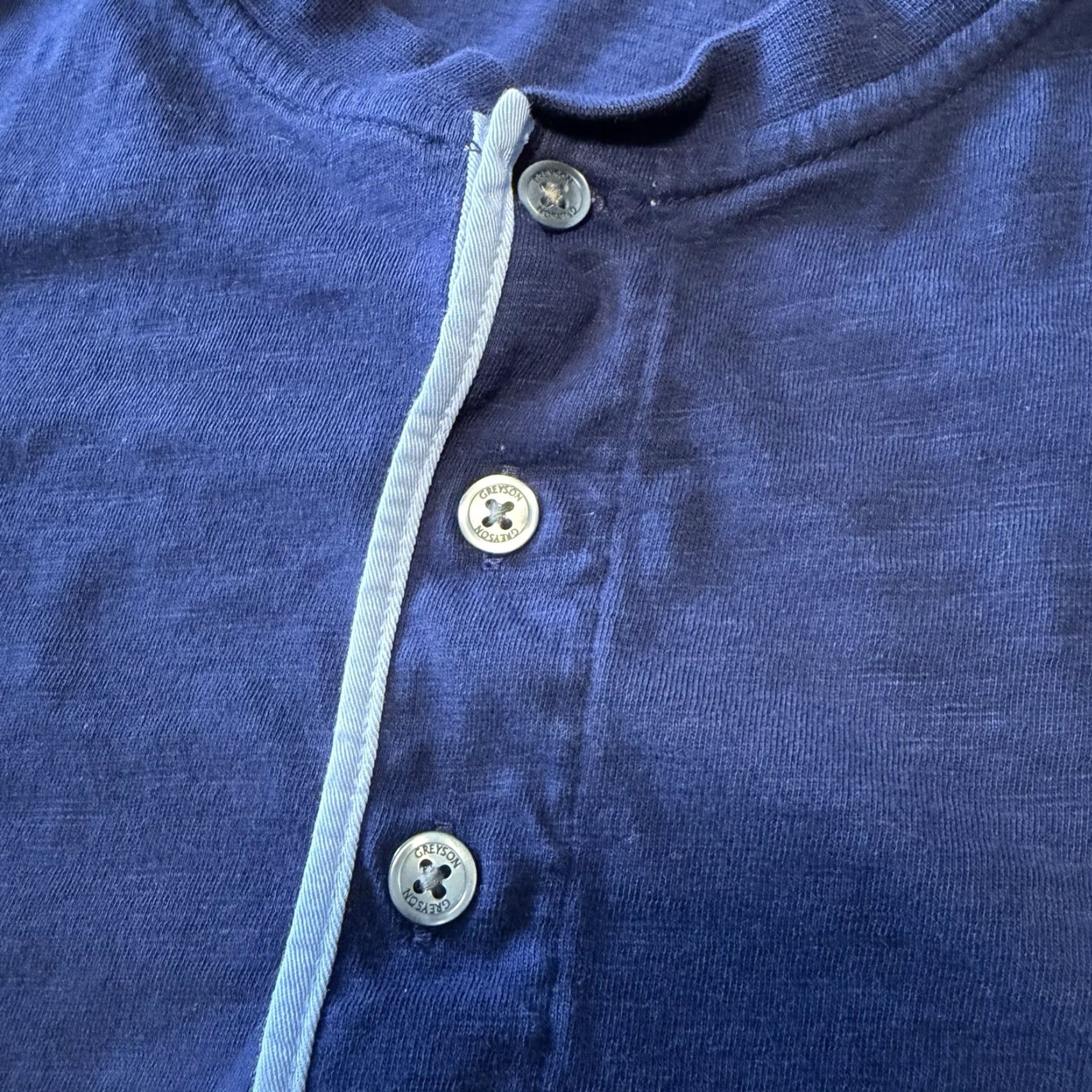 Vintage Greyson Long Sleeve Golf Polo Shirt Men’s Medium Navy Blue Henley Polo Regular Mens Golf Embroidered Logo Button Vintage: No Size US M / EU 48-50 / 2 - 4 Thumbnail