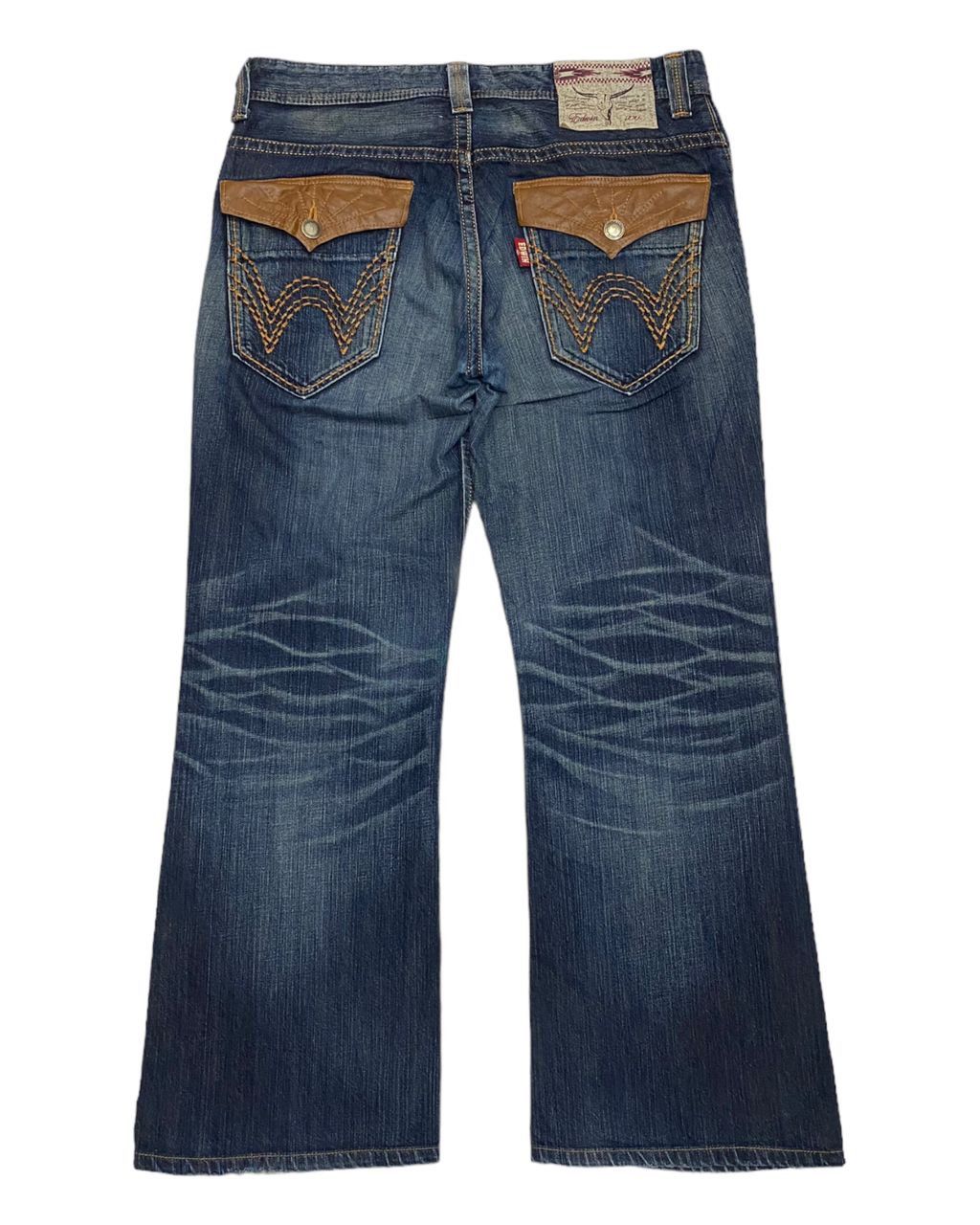 Kapital BAGGY FLARE🔥EDWIN XU DISTRESSED DENIM FLARED JEANS Size US 36 / EU 52 - 2 Thumbnail