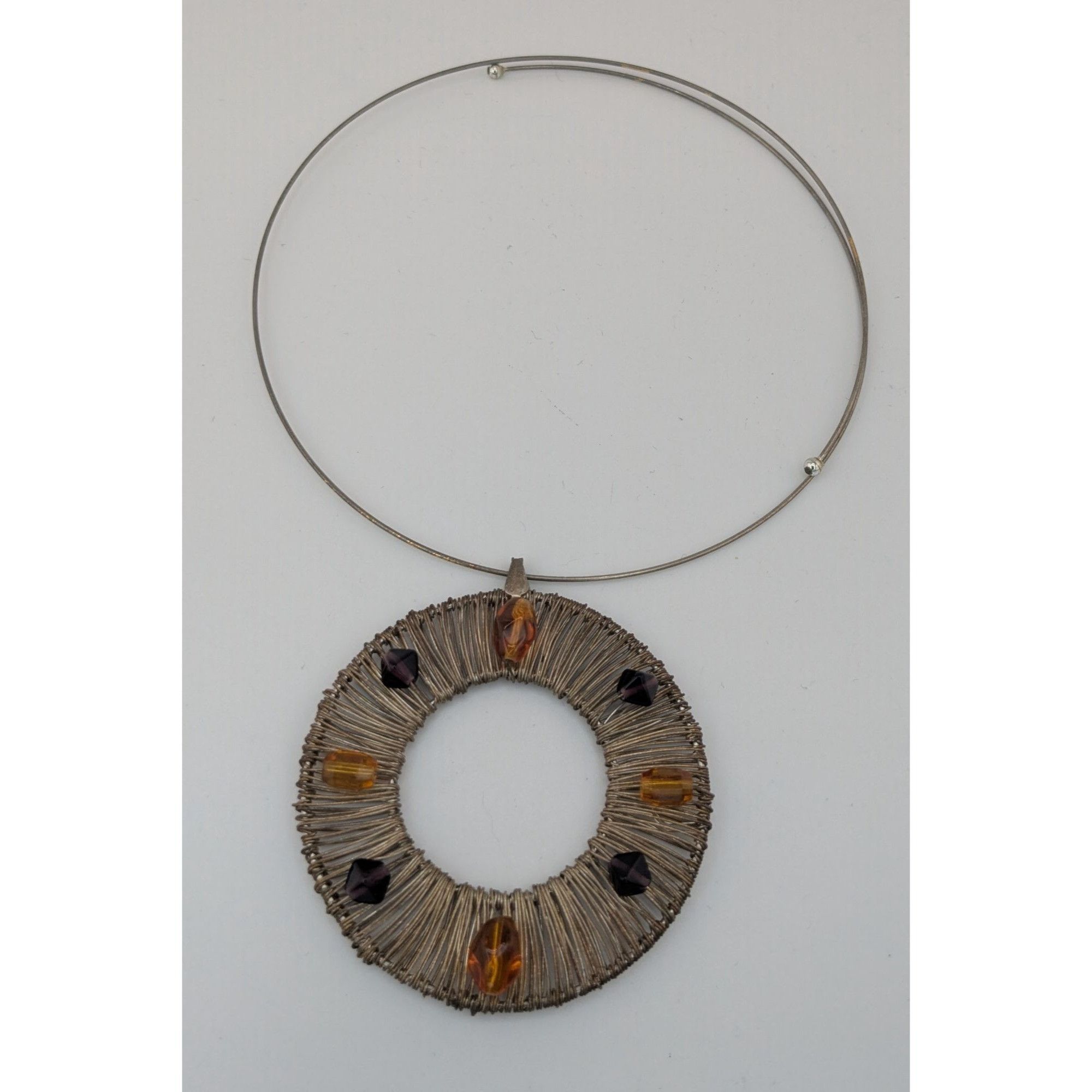 Handmade Vintage Handmade Bohemian Wire-Wrapped Necklace With Honey & Size ONE SIZE - 6 Thumbnail