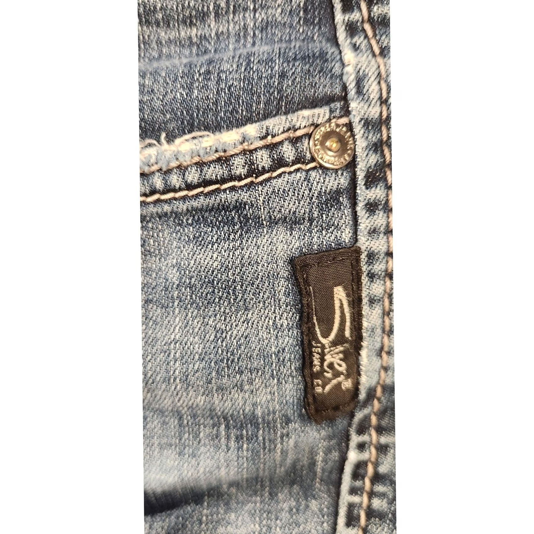 Silver Jeans Co. VINTAGE Silver Jeans Co. Womens Bootcut Denim 27 Blue Low Rise Embroidered 5-Pocket Size 27" / US 4 / IT 40 - 6 Thumbnail