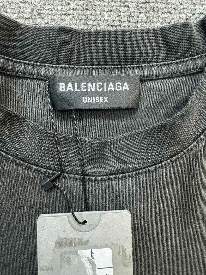 Balenciaga Balenciaga Washed and made old grey barbed logo short sleev Size US XS / EU 42 / 0 - 4 Thumbnail