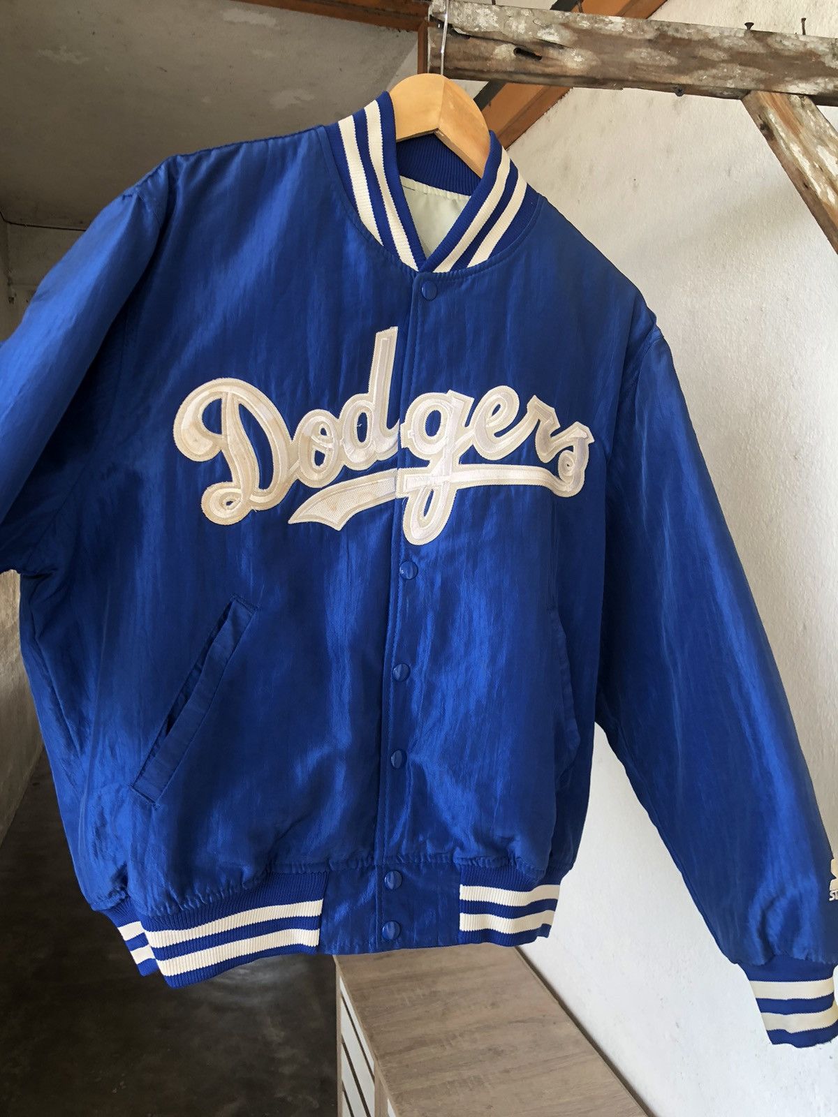 MLB Vintage 90s Dodgers MLB Nomo by Starter Bomber Jacket Size US M / EU 48-50 / 2 - 10 Thumbnail