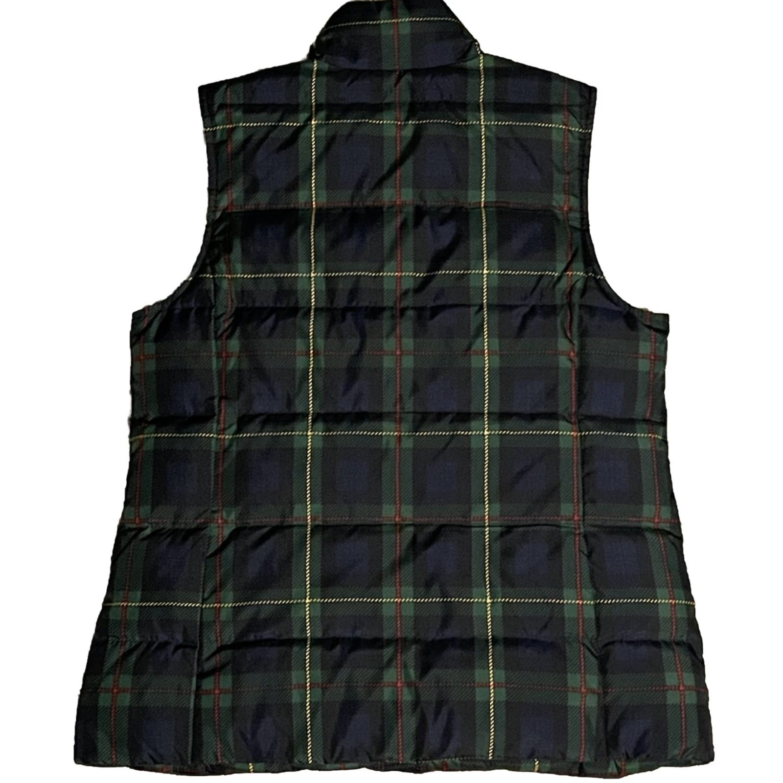 J. Jill J JILL Womens Vest Down Puffer Quilted Snap Front Plaid Tartan Green Blue Small Size S / US 4 / IT 40 - 3 Thumbnail