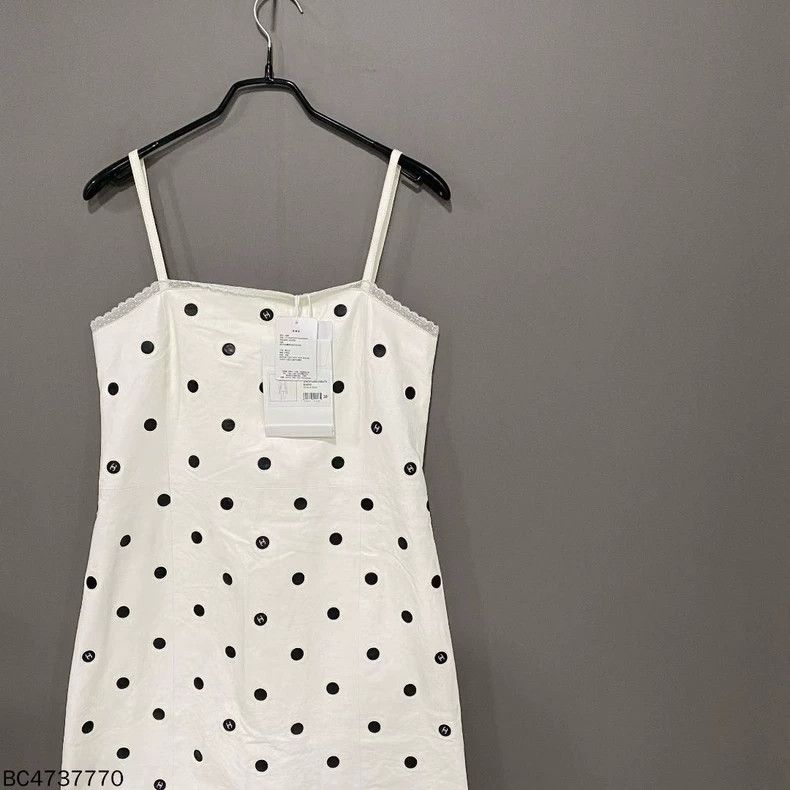 Chanel Chanel White polka dot logo suspender leather skirt Size XS / US 0-2 / IT 36-38 - 2 Thumbnail
