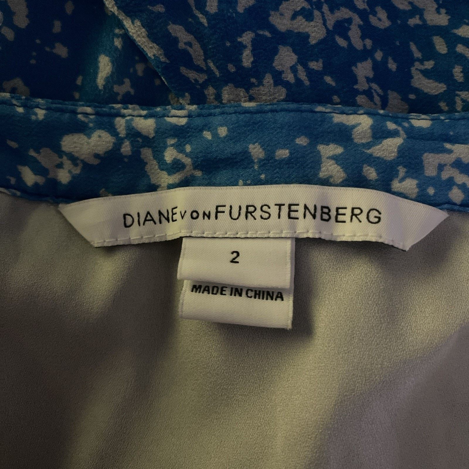 Diane von Furstenberg Diane Von Furstenberg Fleurette Dress Fleck Blue Chiffon 2 Size XS / US 0-2 / IT 36-38 - 6 Thumbnail