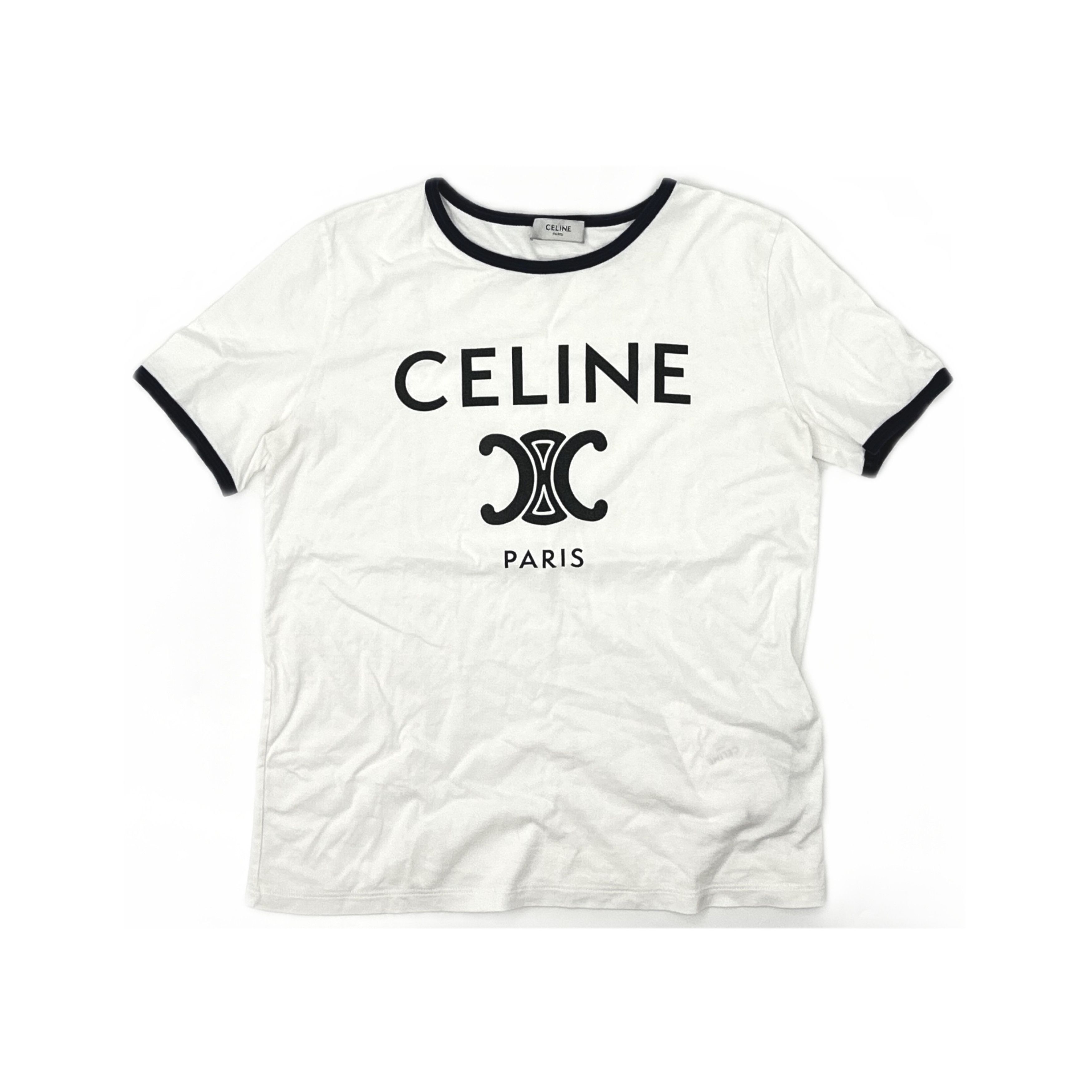 Celine CELINE Triomphe Logo T-Shirt Size S Size S / US 4 / IT 40 - 1 Thumbnail