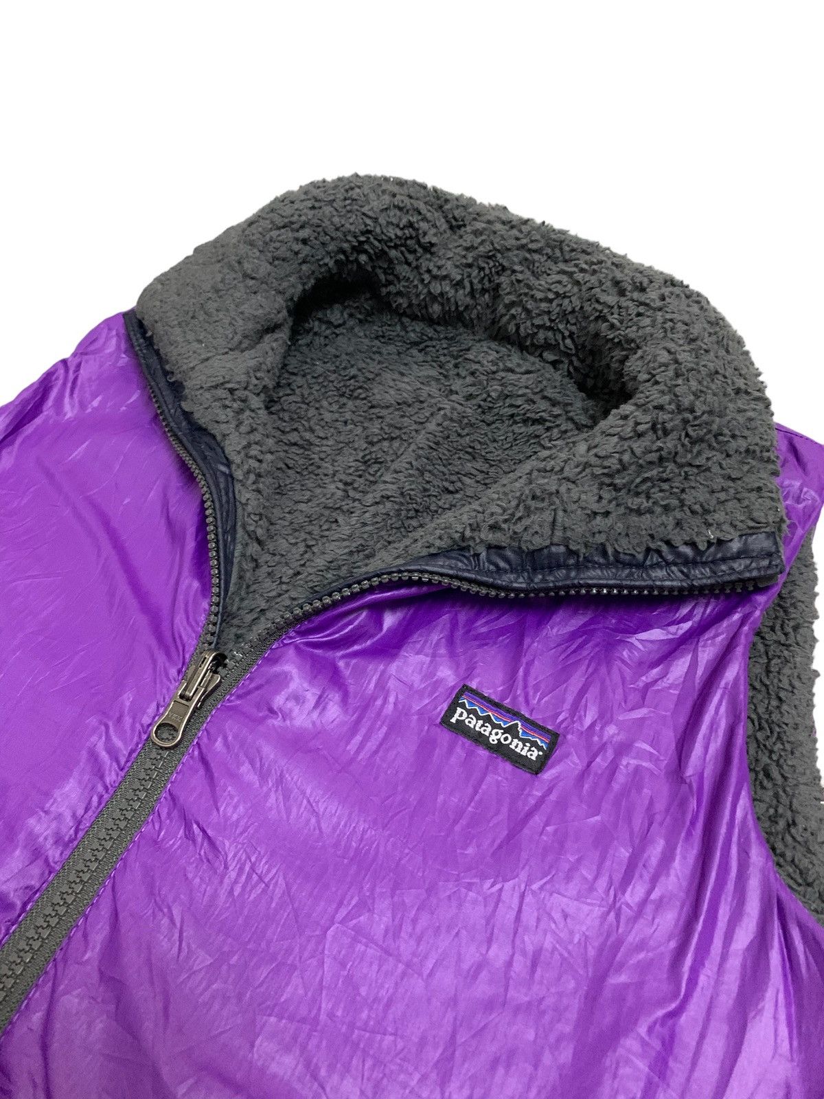 image of Vintage Reversible Patagonia Fleece Vest Jacket in Purple, Women's (Size Small)