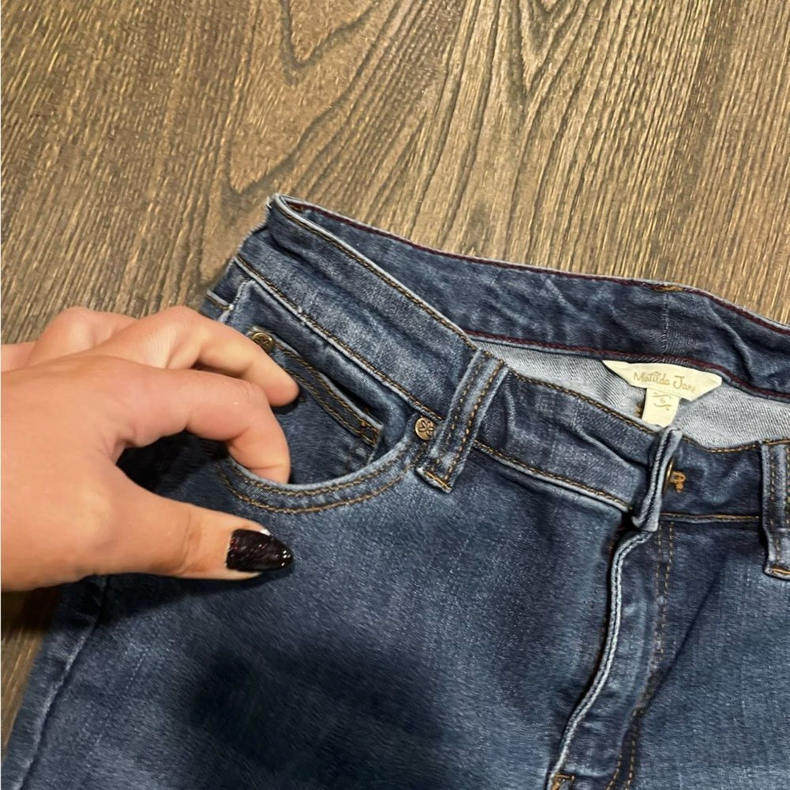 Vintage Matilda Jane Skinny Jeans Mid Rise Fading Whiskering Size 6 Size 28" / US 6 / IT 42 - 4 Thumbnail