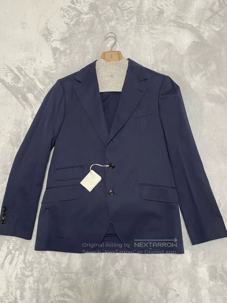 Brunello Cucinelli Brunello Cucinelli Autumn-Winter Men's Solid Twill Sea Isl Size 48L - 2 Thumbnail