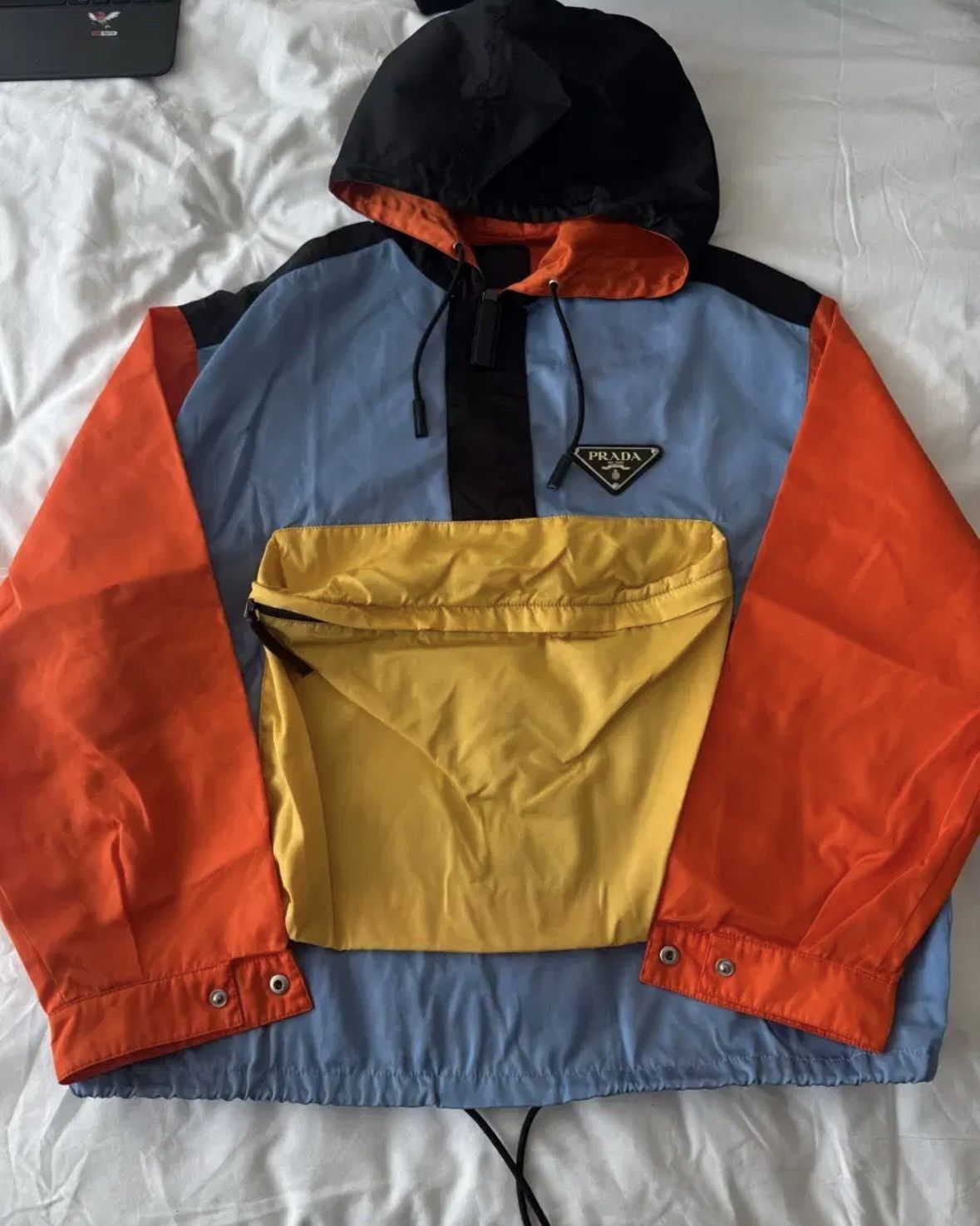 Prada 19SS Color-Block Gabardine Nylon Anorak Jacket Size US S / EU 44-46 / 1 - 1 Thumbnail