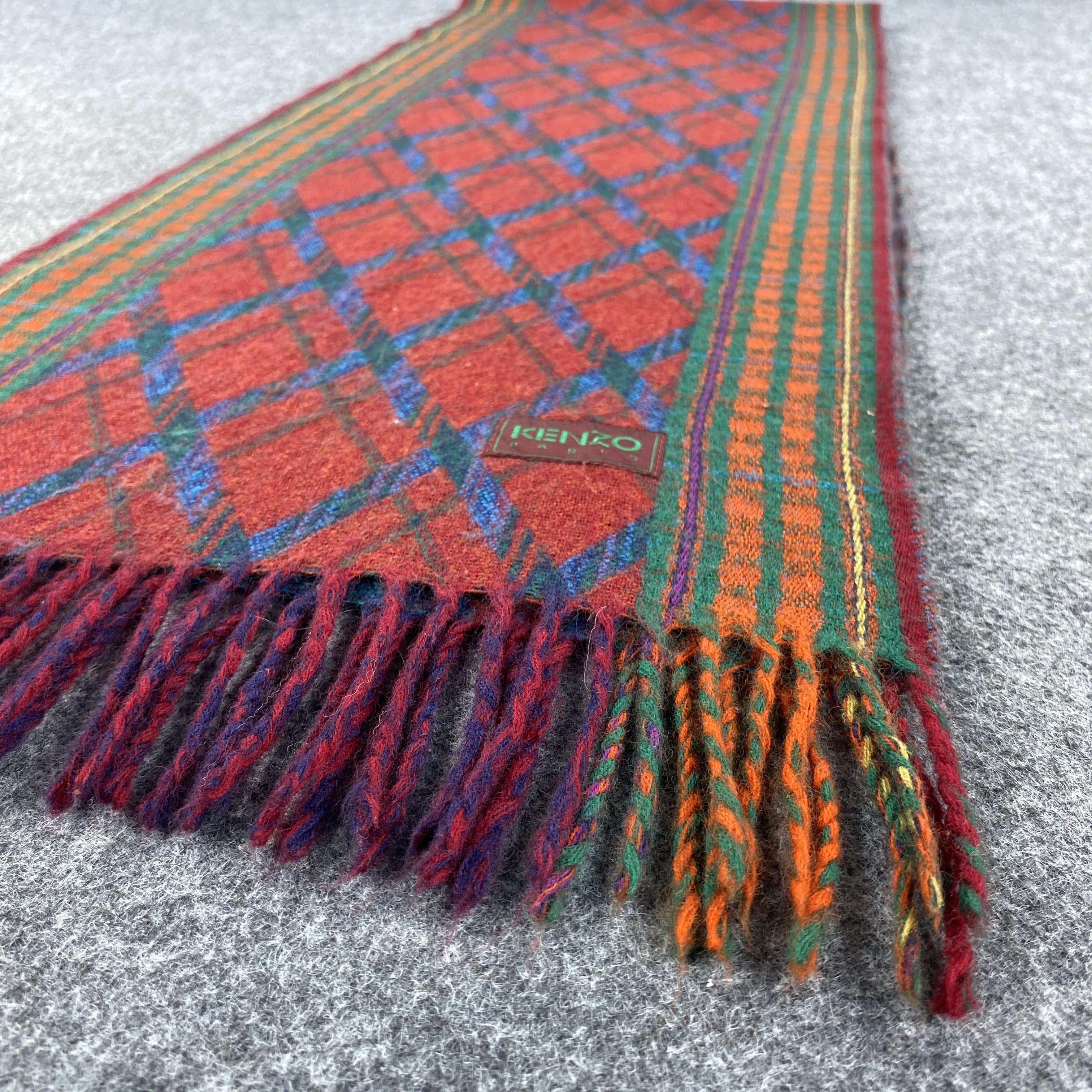 Designer × Kenzo × Vintage GF10443 Kenzo Scarf Neck Wear Muffler Nova Check Size ONE SIZE - 8 Thumbnail