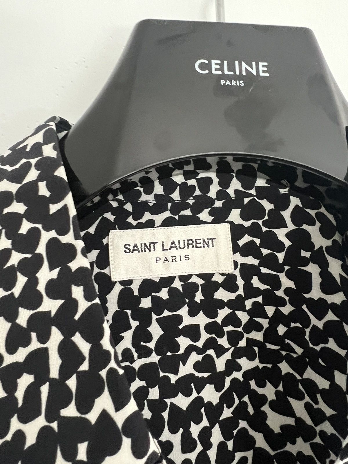 Saint Laurent Paris Hedi silk hearts shirt Size US M / EU 48-50 / 2 - 2 Thumbnail