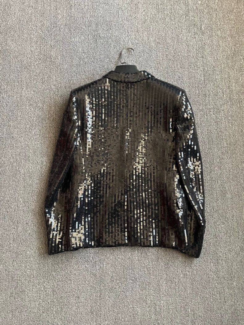 Saint Laurent Paris Saint Laurent Sequin Black Blazer Jacket- Size US S / EU 44-46 / 1 - 2 Thumbnail