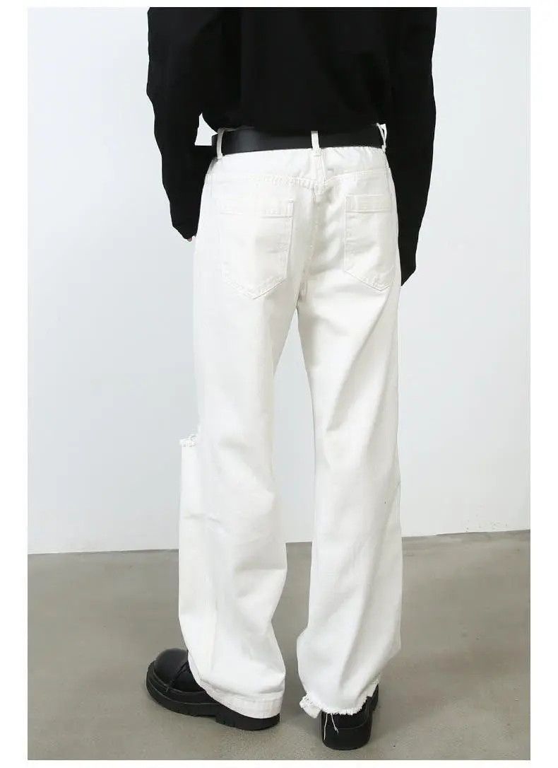 Japanese Brand × Jean White Distressed Denim Jeans Size US 28 / EU 44 - 3 Thumbnail