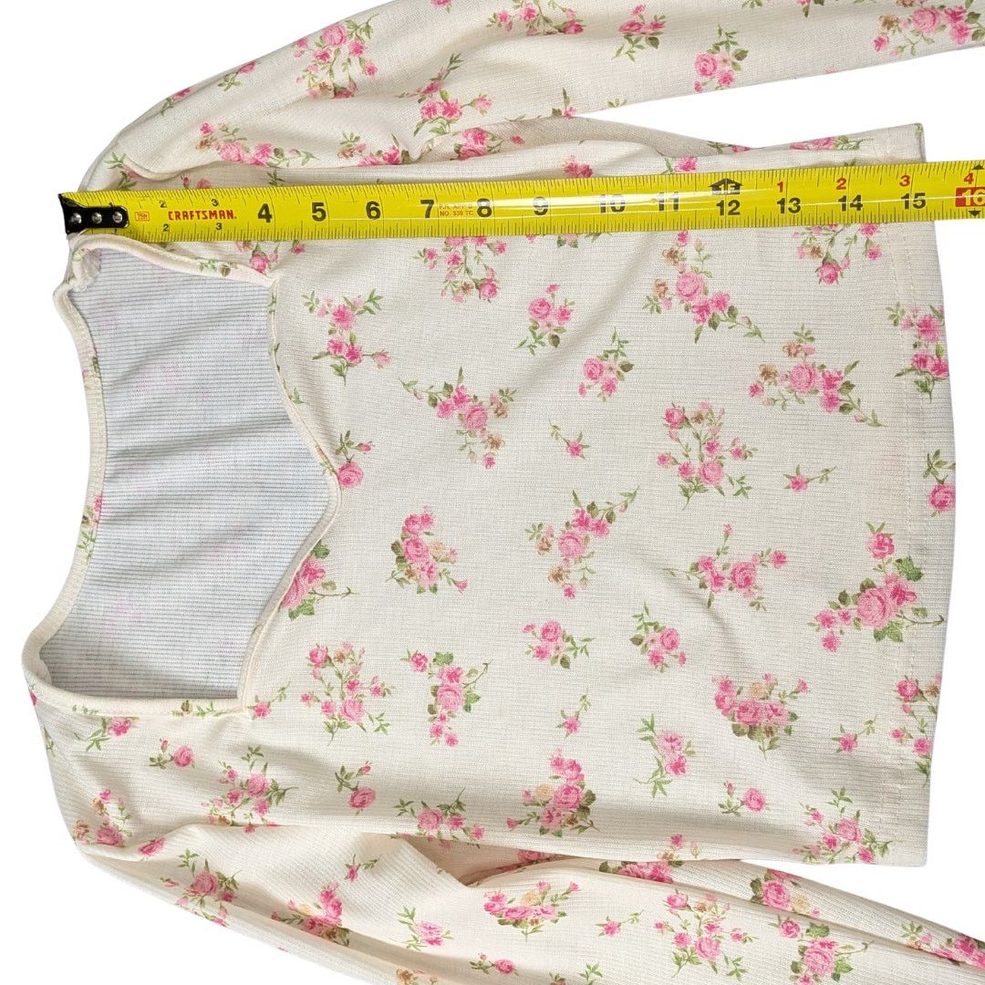 Shein Shein Cottagecore V-Scoop Neck Floral Top | Women's XS Size XS / US 0-2 / IT 36-38 - 5 Thumbnail