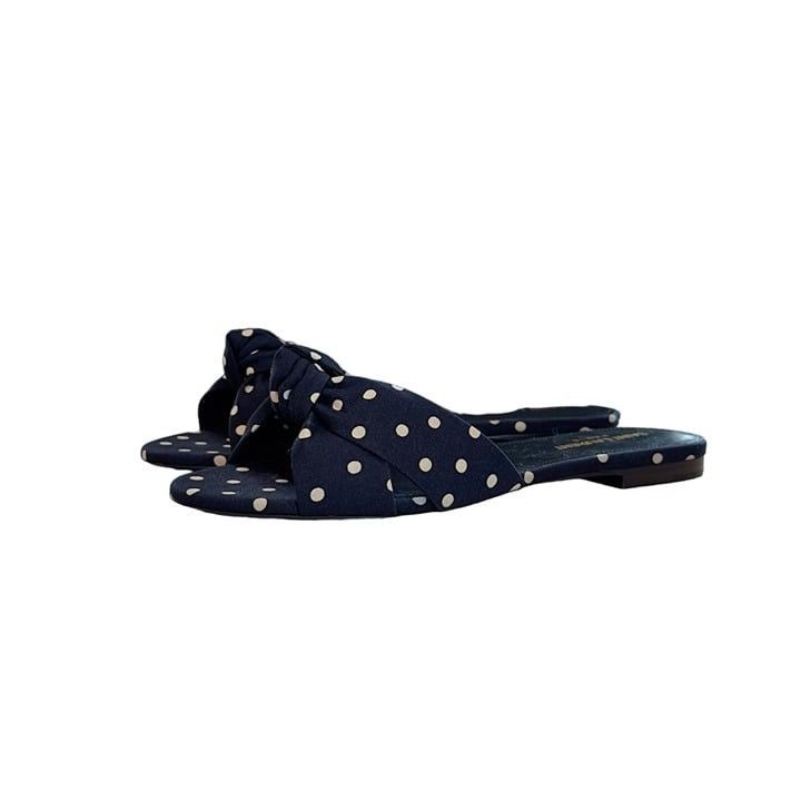 image of Saint Laurent Paris Saint Laurent Bianca Polka Dot Off White Sandal 37, Women's