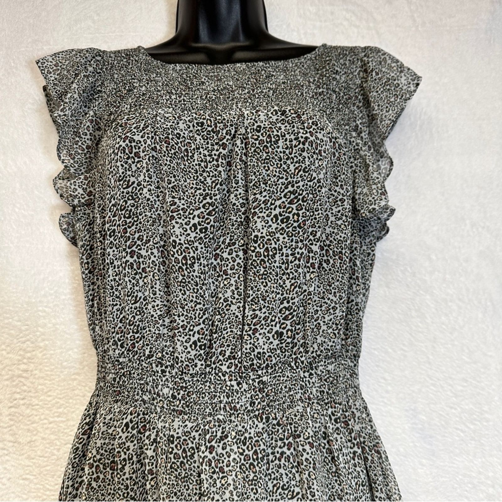 Steve Madden Steve Madden Kora Cheetah Print Tiered Chiffon Midi Dress Size S / US 4 / IT 40 - 4 Thumbnail