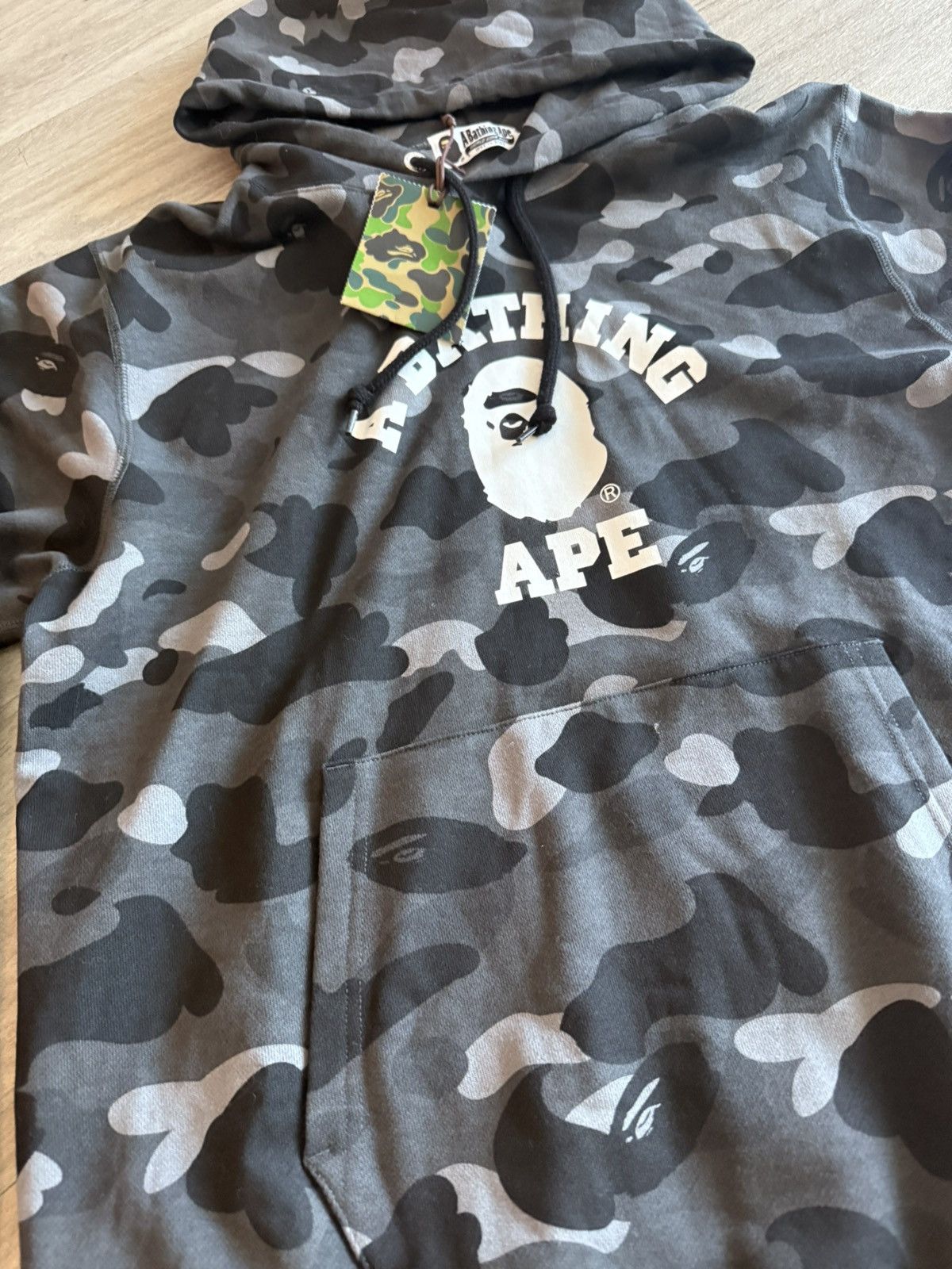 Bape Bape Black Camo College Pullover Hoodie Size US XL / EU 56 / 4 - 2 Thumbnail