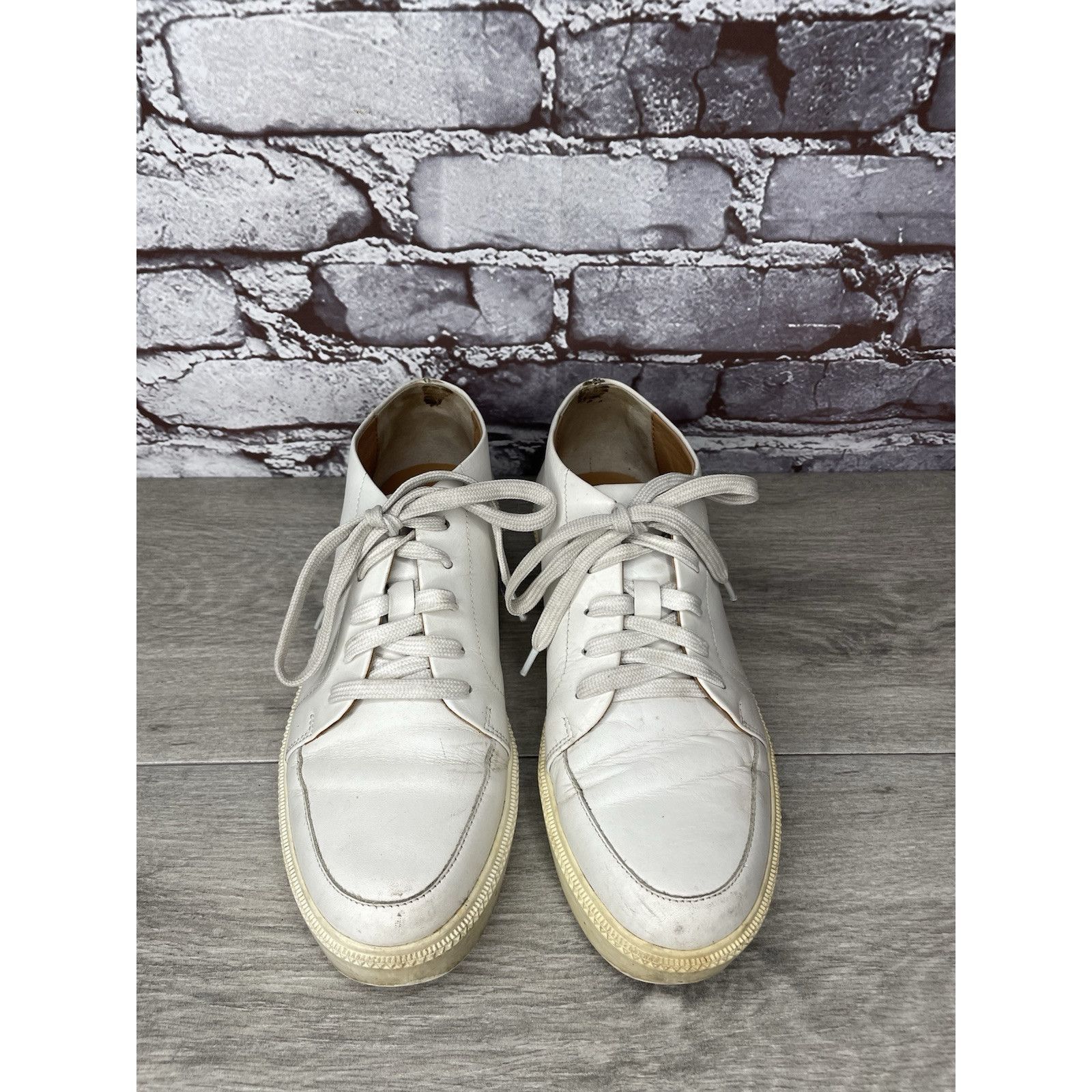 Adolfo Dominguez Adolfo Dominguez White Leather Casual Lace Up Sneakers Women Size US 8.5 / IT 38.5 - 3 Thumbnail