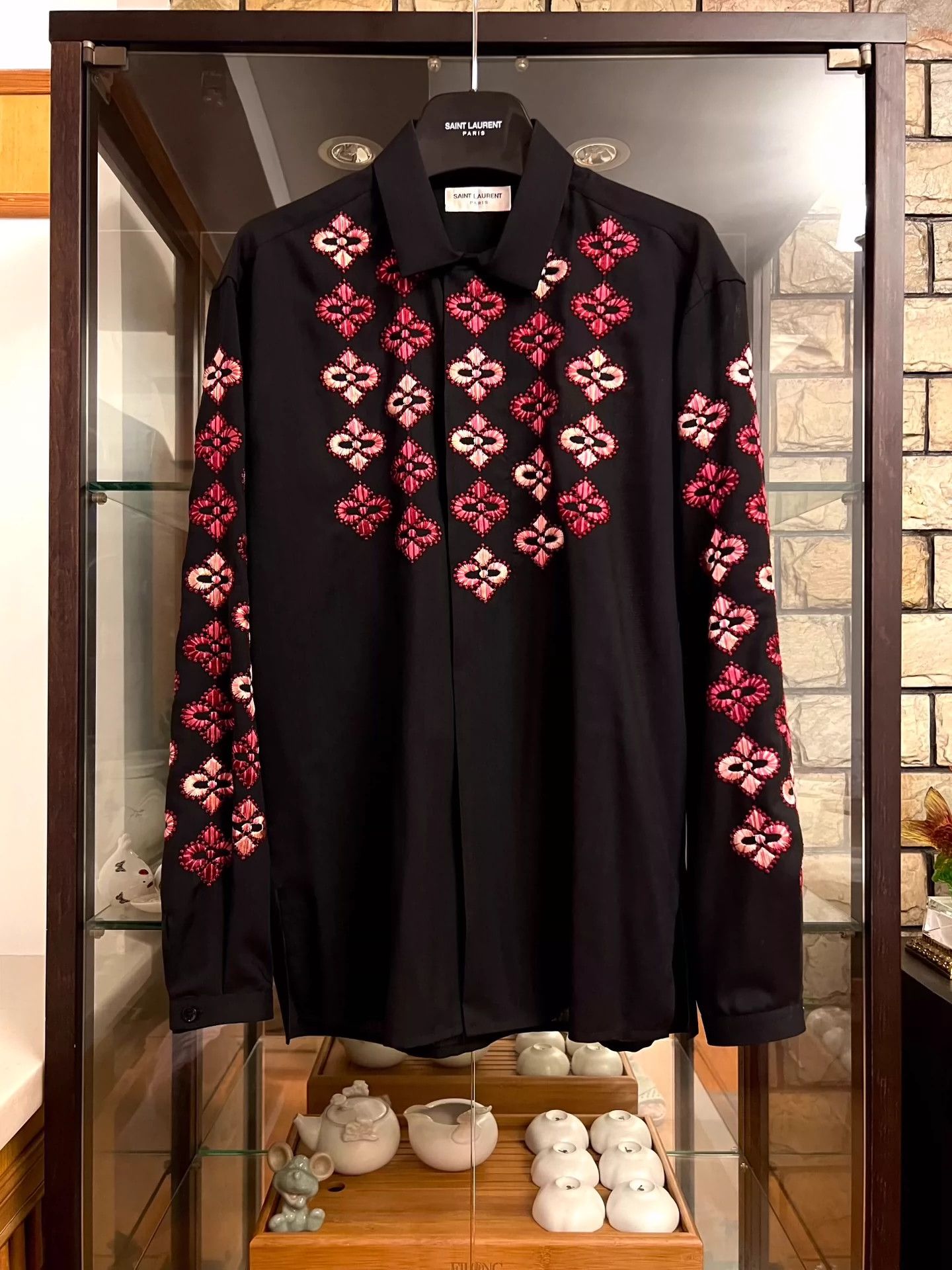 Saint Laurent Paris Saint Laurent Paris Cherry blossom embroidered shirt Size US M / EU 48-50 / 2 - 1 Thumbnail