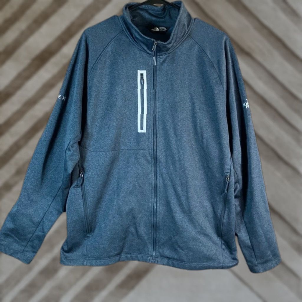 The North Face The North Face Mens Jacket Blue Canyon Flats Apex Full Zip Mock Neck XLarge Jacket Mens Regular Size XL Blue Athleisure Casual Activewear Walking Size US XL / EU 56 / 4 - 1 Thumbnail